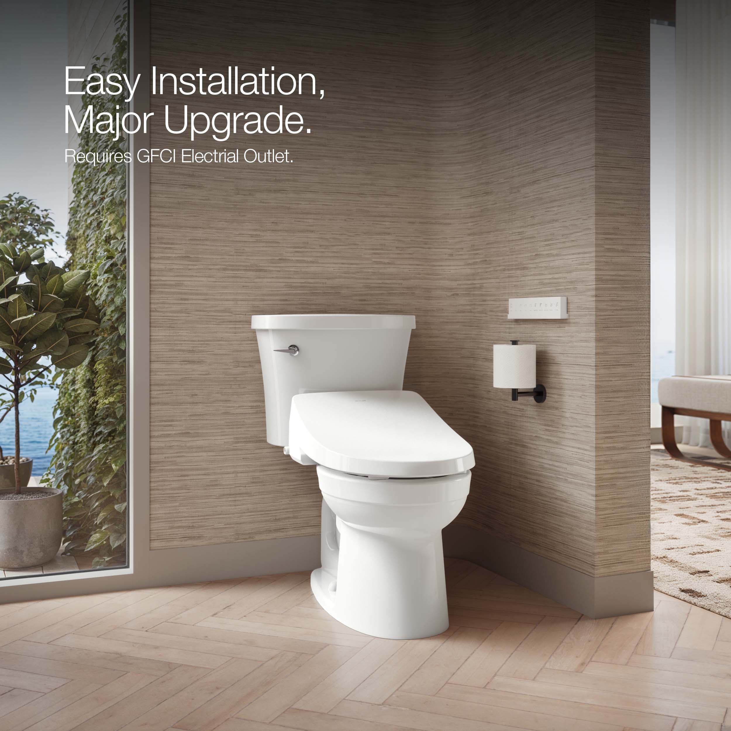 Asiento de Bidé con Calentador y Cierre Suave Redondo Blanco de Plástico PureWash de KOHLER 28118-0