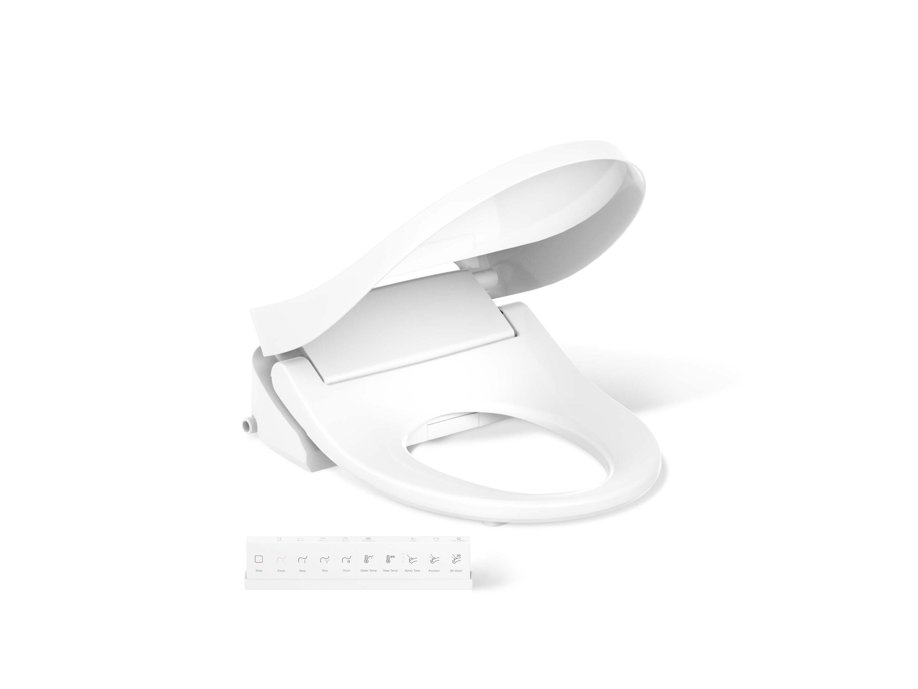 Asiento de Bidé con Calentador y Cierre Suave Redondo Blanco de Plástico PureWash de KOHLER 28118-0
