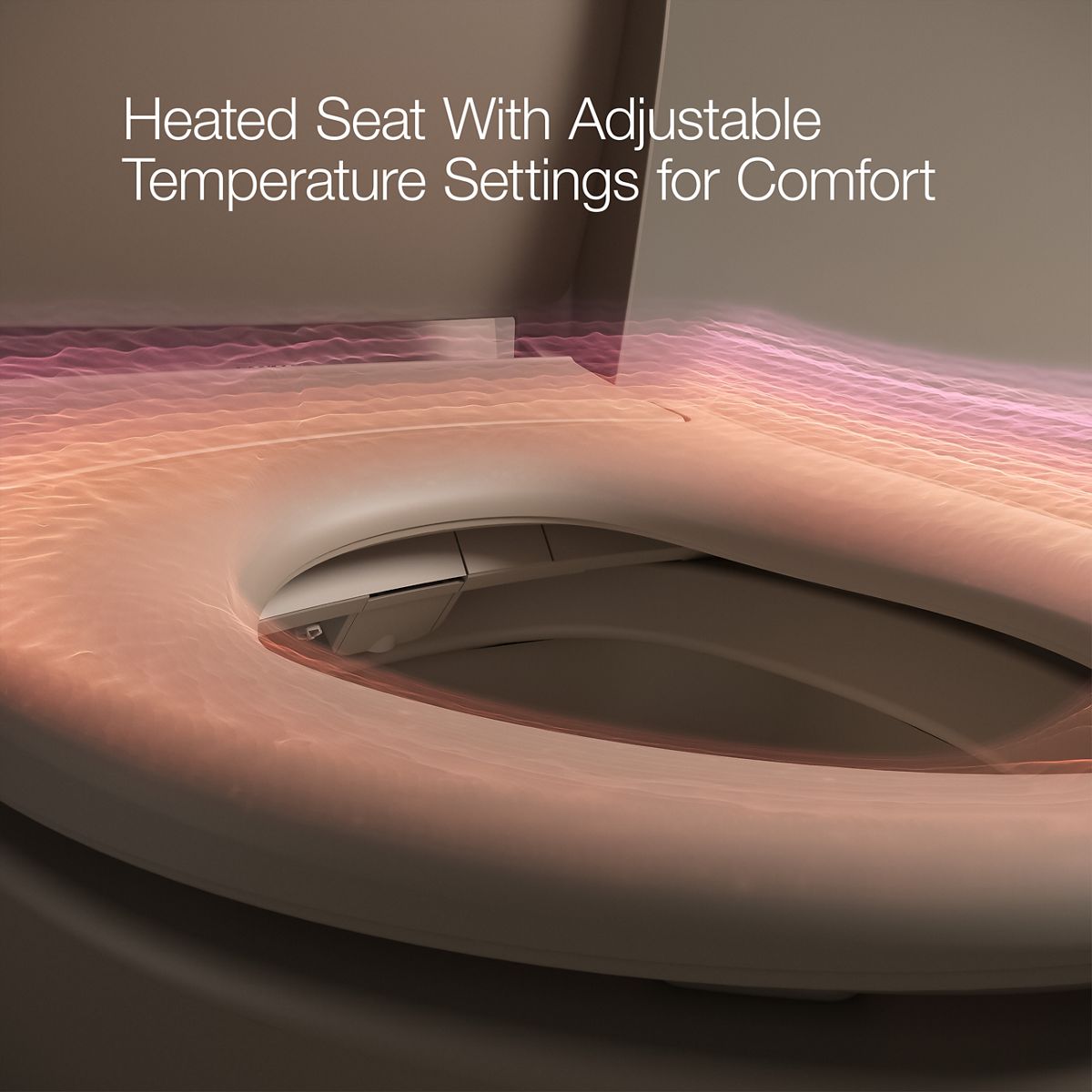 Asiento de Bidé con Calentador y Cierre Suave Redondo Blanco de Plástico PureWash de KOHLER 28118-0