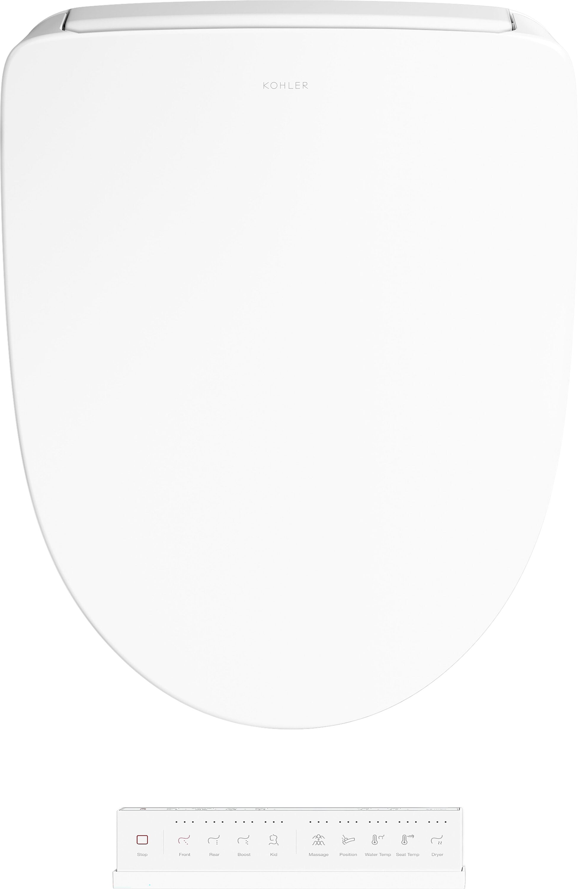 Asiento de Bidé con Calentador y Cierre Suave Redondo Blanco de Plástico PureWash de KOHLER 28118-0