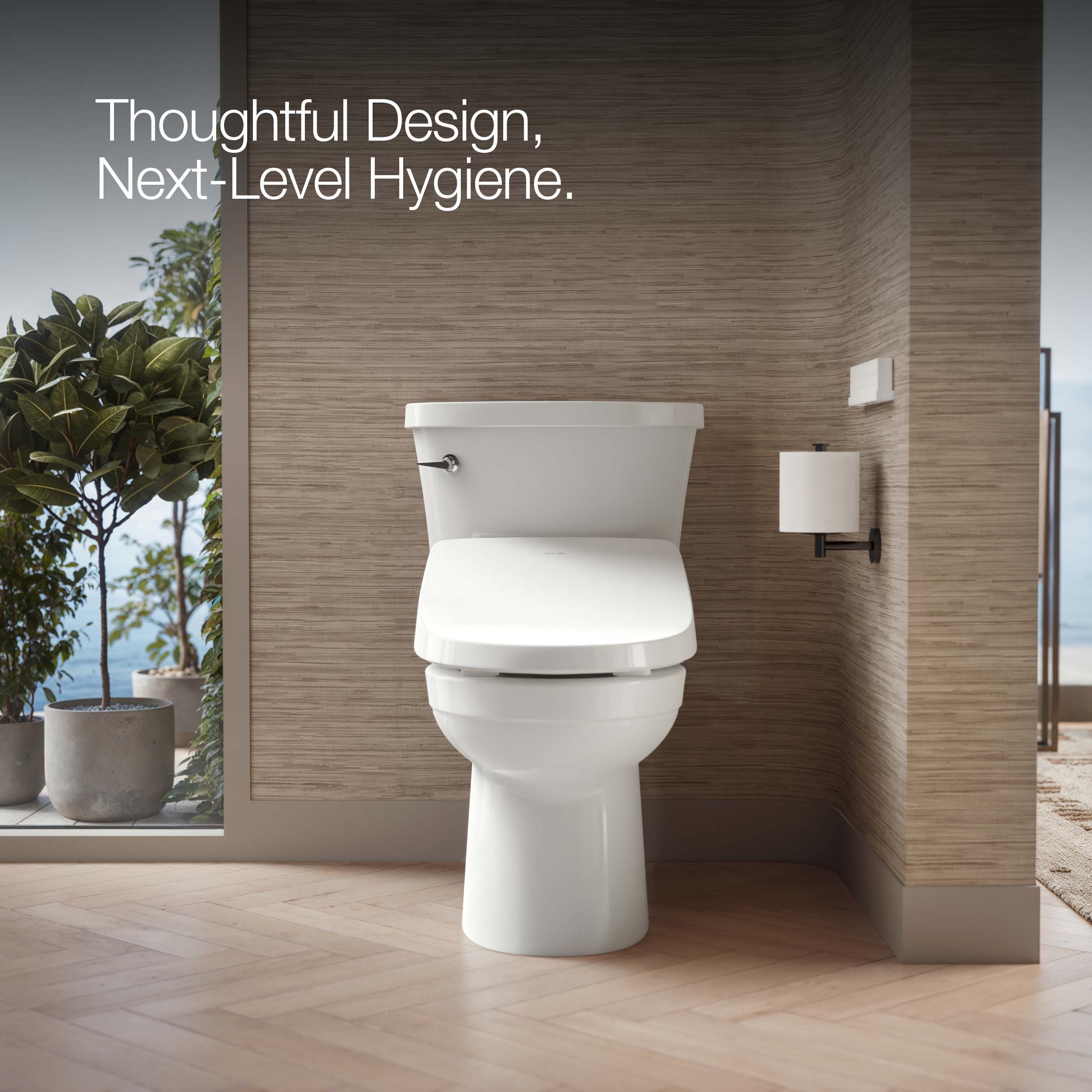 Asiento de Bidé con Calentador y Cierre Suave Redondo Blanco de Plástico PureWash de KOHLER 28118-0