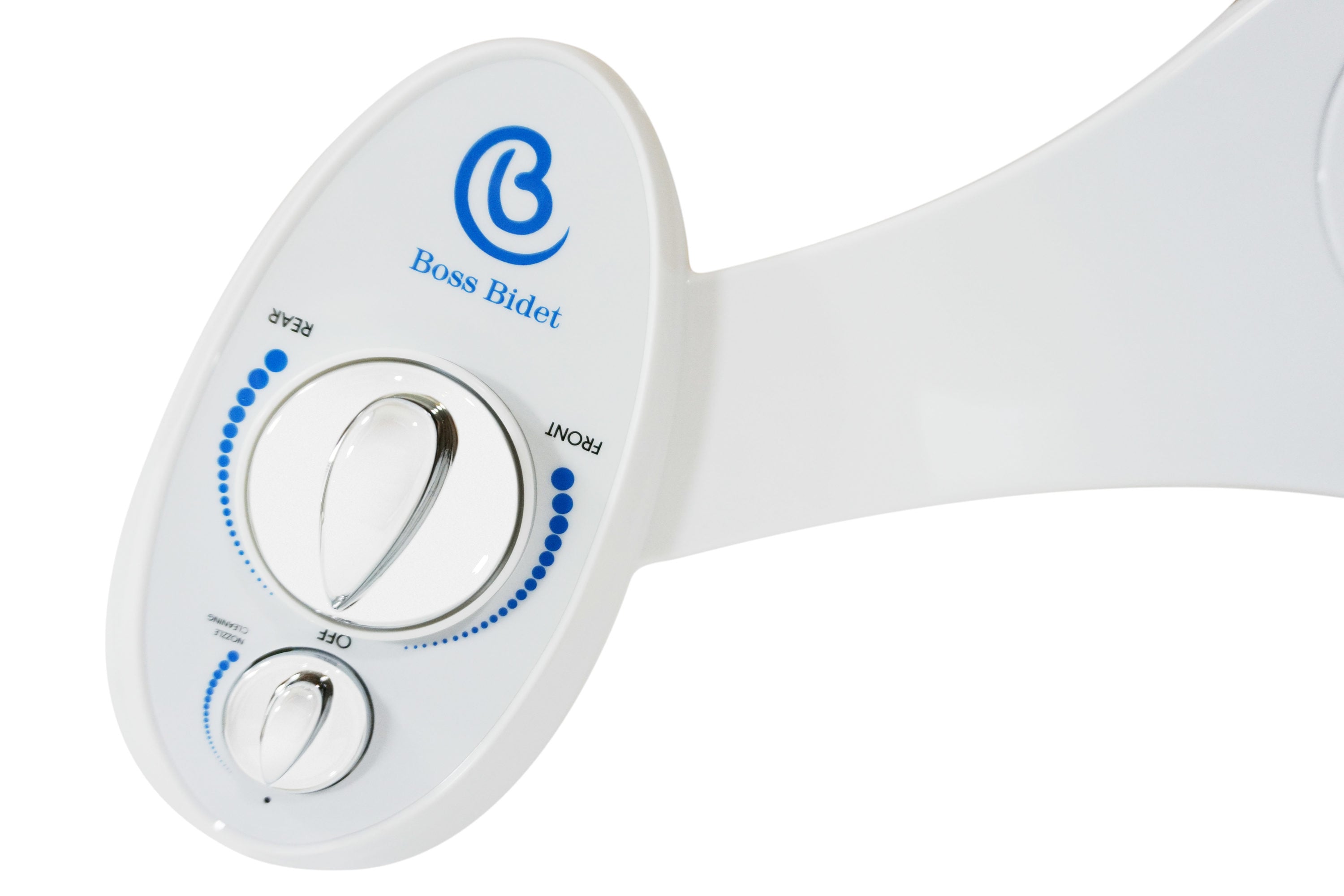 Bidet de Lujo Boss con Doble Boquilla No Eléctrico, Adjunto Autolimpiante (Blanco y Azul) LW