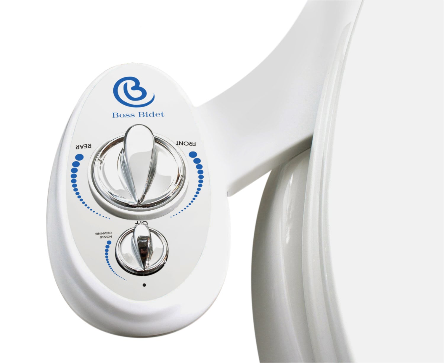 Bidet de Lujo Boss con Doble Boquilla No Eléctrico, Adjunto Autolimpiante (Blanco y Azul) LW