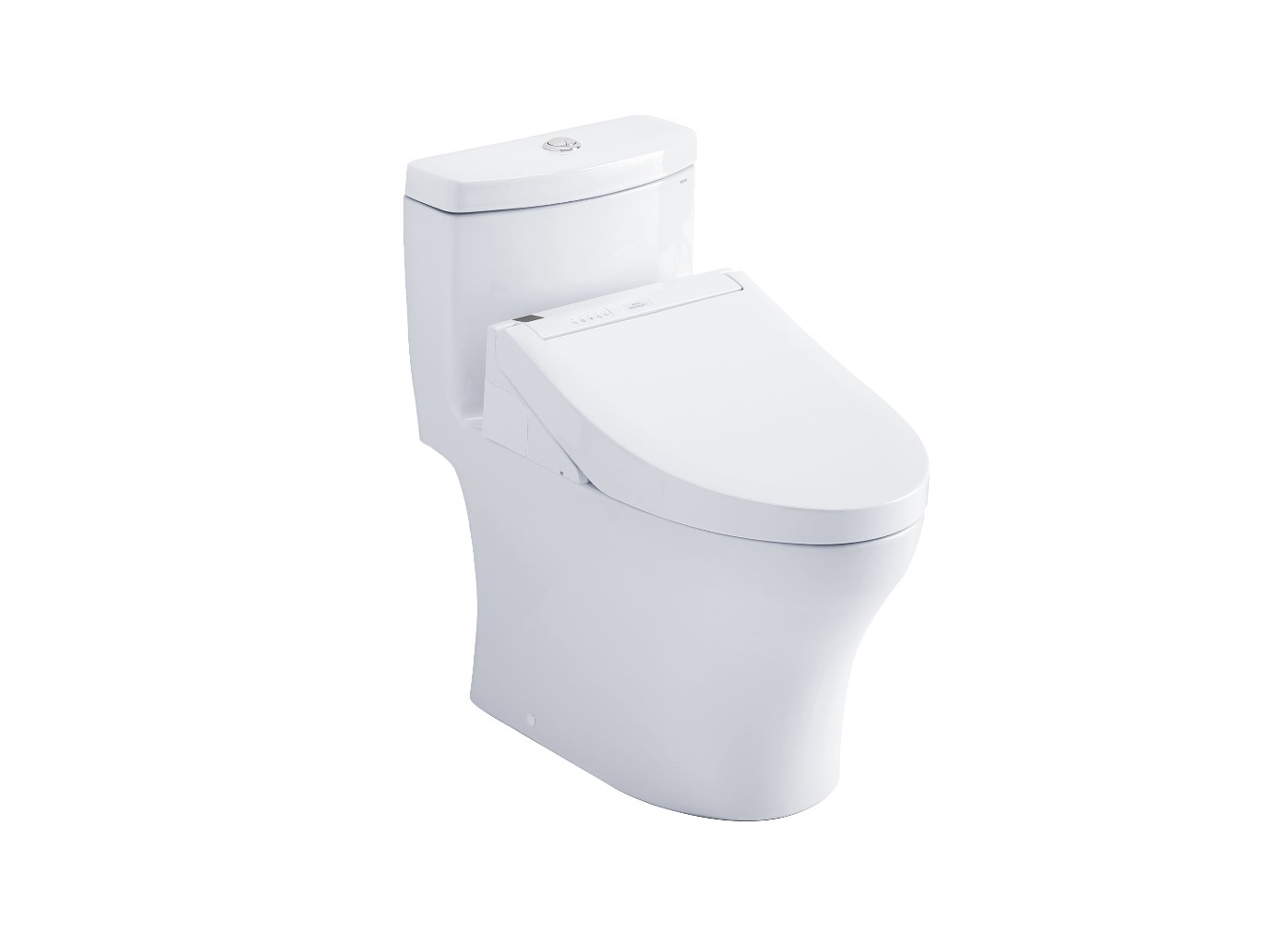 TOTO Alargado de Algodón con Doble Descarga Altura Estándar 1 Pieza con Bidet, Entrada de Agua de 12 pulgadas, etiquetado WaterSense de 1.28 GPF MW6463084CEMFGN-01