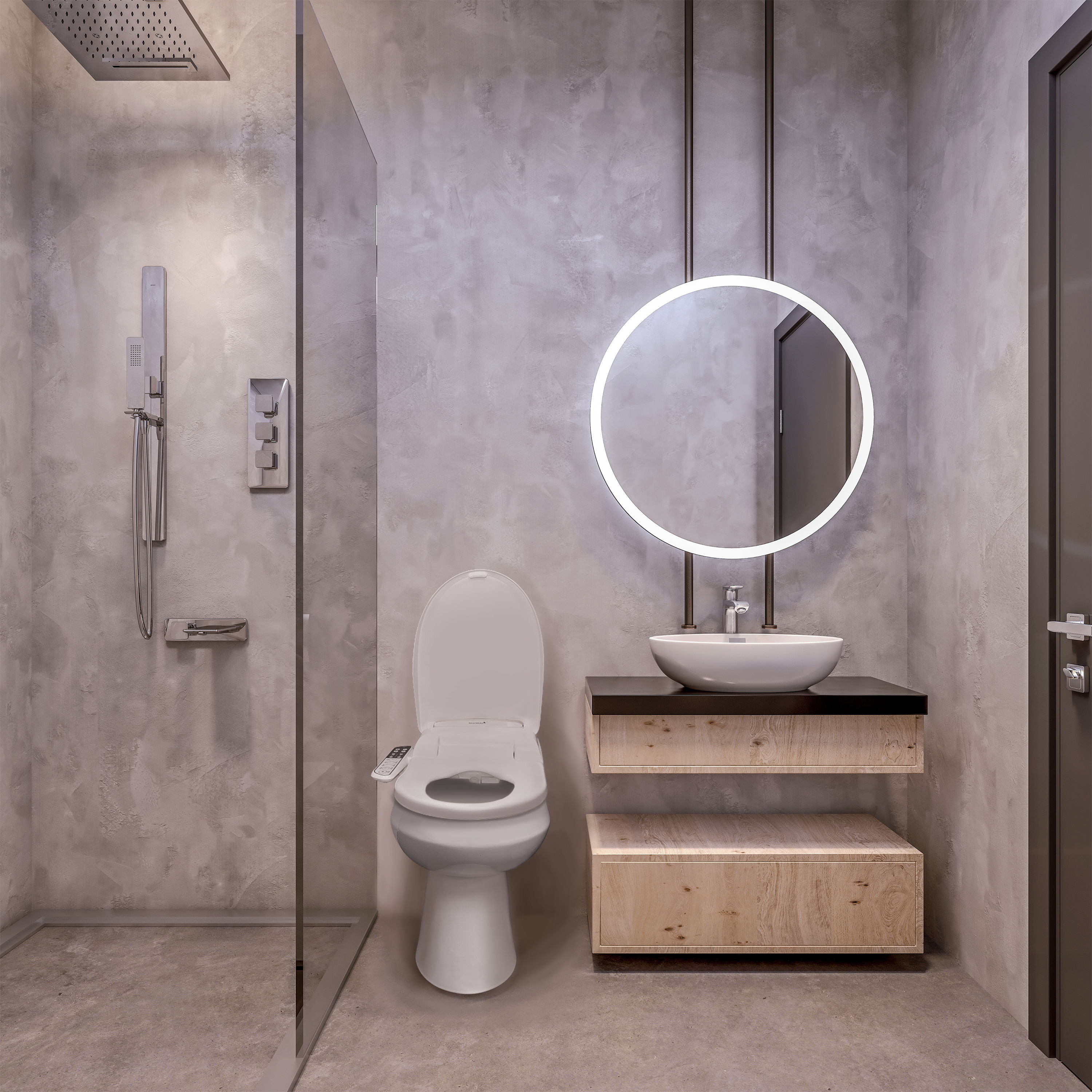 Asiento de inodoro bidet eléctrico calentado SmartBidet plástico blanco alargado con cierre suave SB-110.