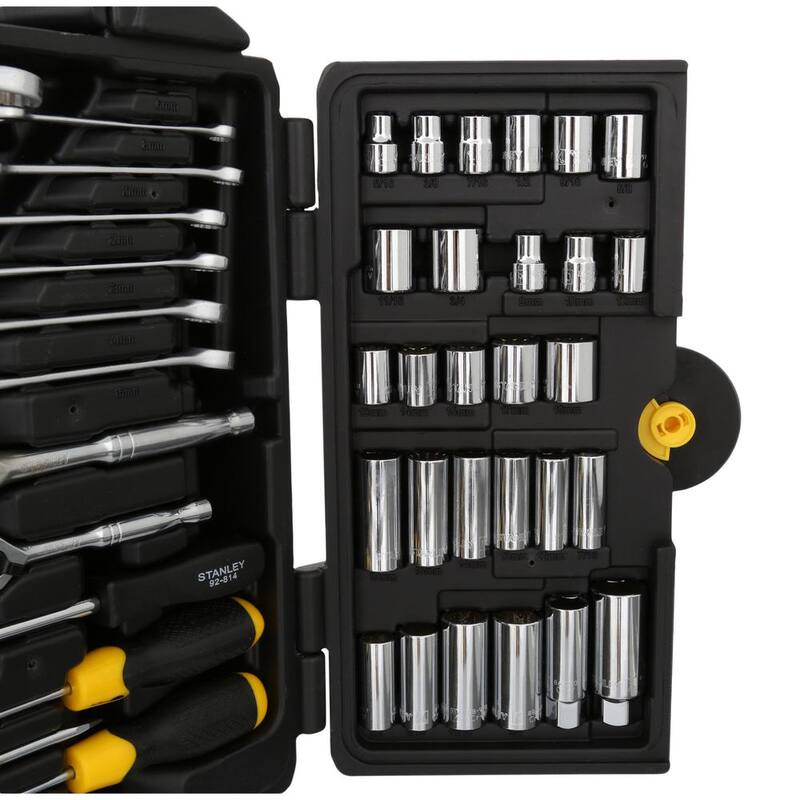 Juego de herramientas mecánicas SAE Stanley de 1/4 in. & 3/8 in. (150 piezas) - 97-543