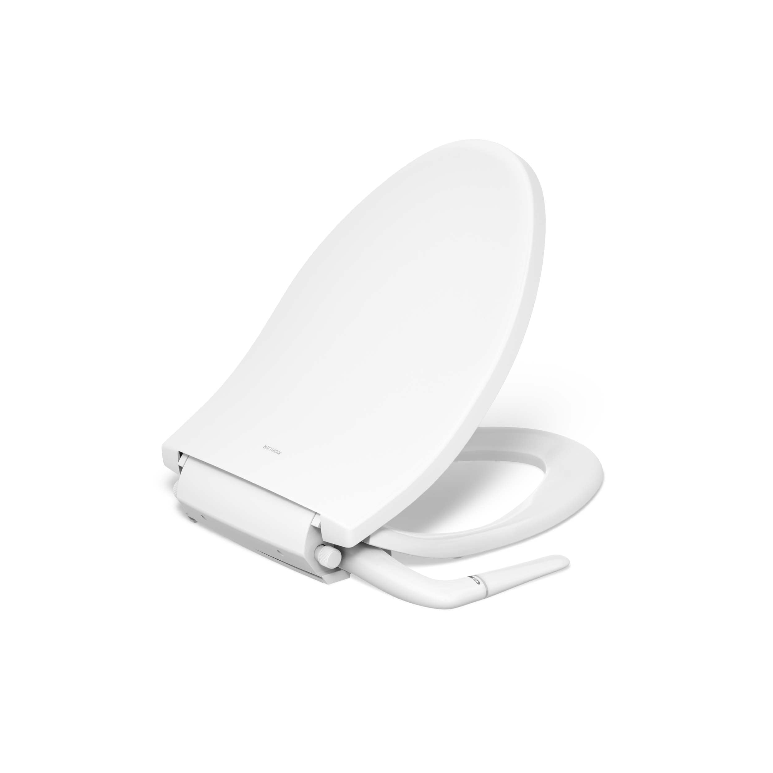Asiento de inodoro bidet alargado de plástico blanco con cierre suave KOHLER PureWash M250
