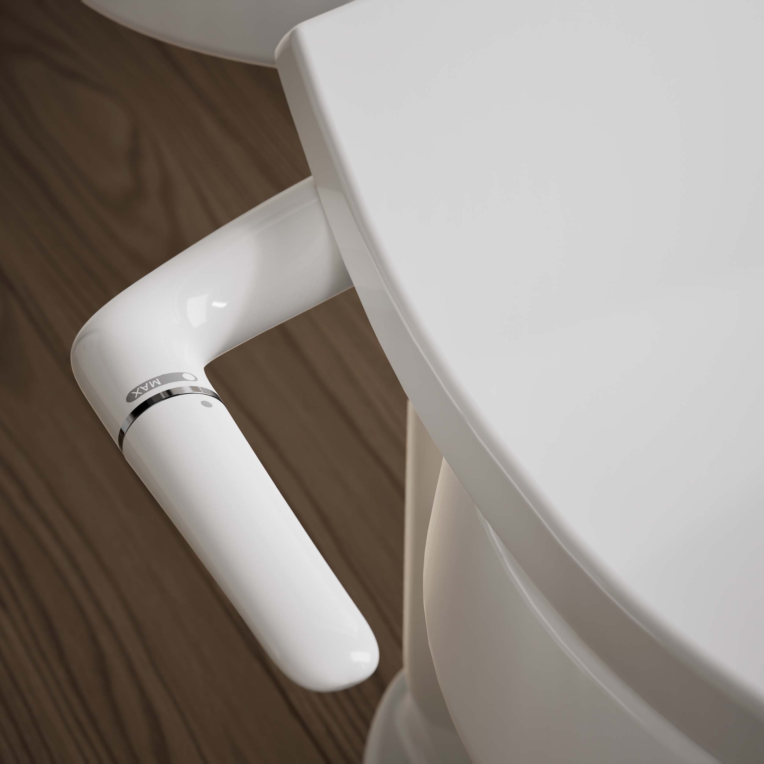 Asiento de inodoro bidet alargado de plástico blanco con cierre suave KOHLER PureWash M250