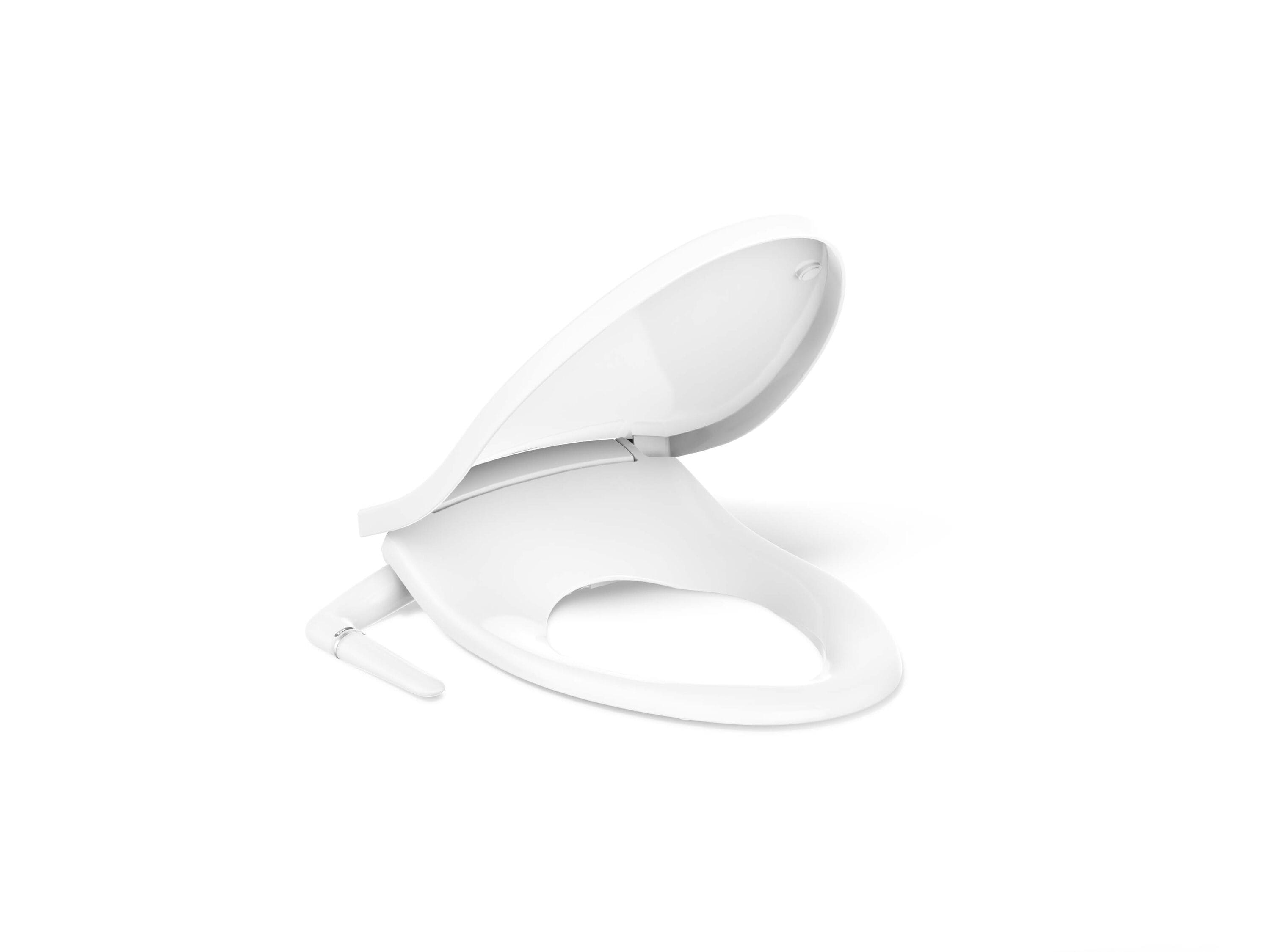 Asiento de inodoro bidet alargado de plástico blanco con cierre suave KOHLER PureWash M250