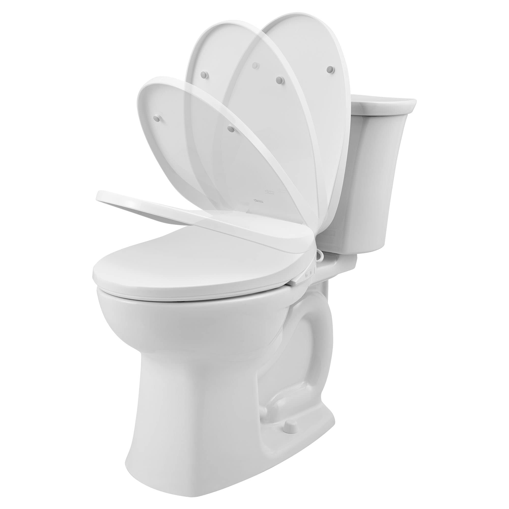 Asiento de Inodoro con Bidé American Standard AquaWash 2 Manual SpaLet de Plástico Blanco Alargado Suave con Cierre Suave y Calefacción611 8019A60GPC.020