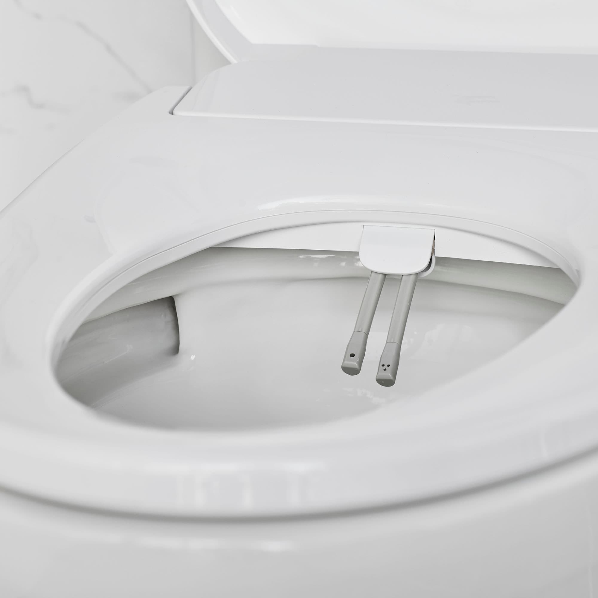 Asiento de Inodoro con Bidé American Standard AquaWash 2 Manual SpaLet de Plástico Blanco Alargado Suave con Cierre Suave y Calefacción611 8019A60GPC.020