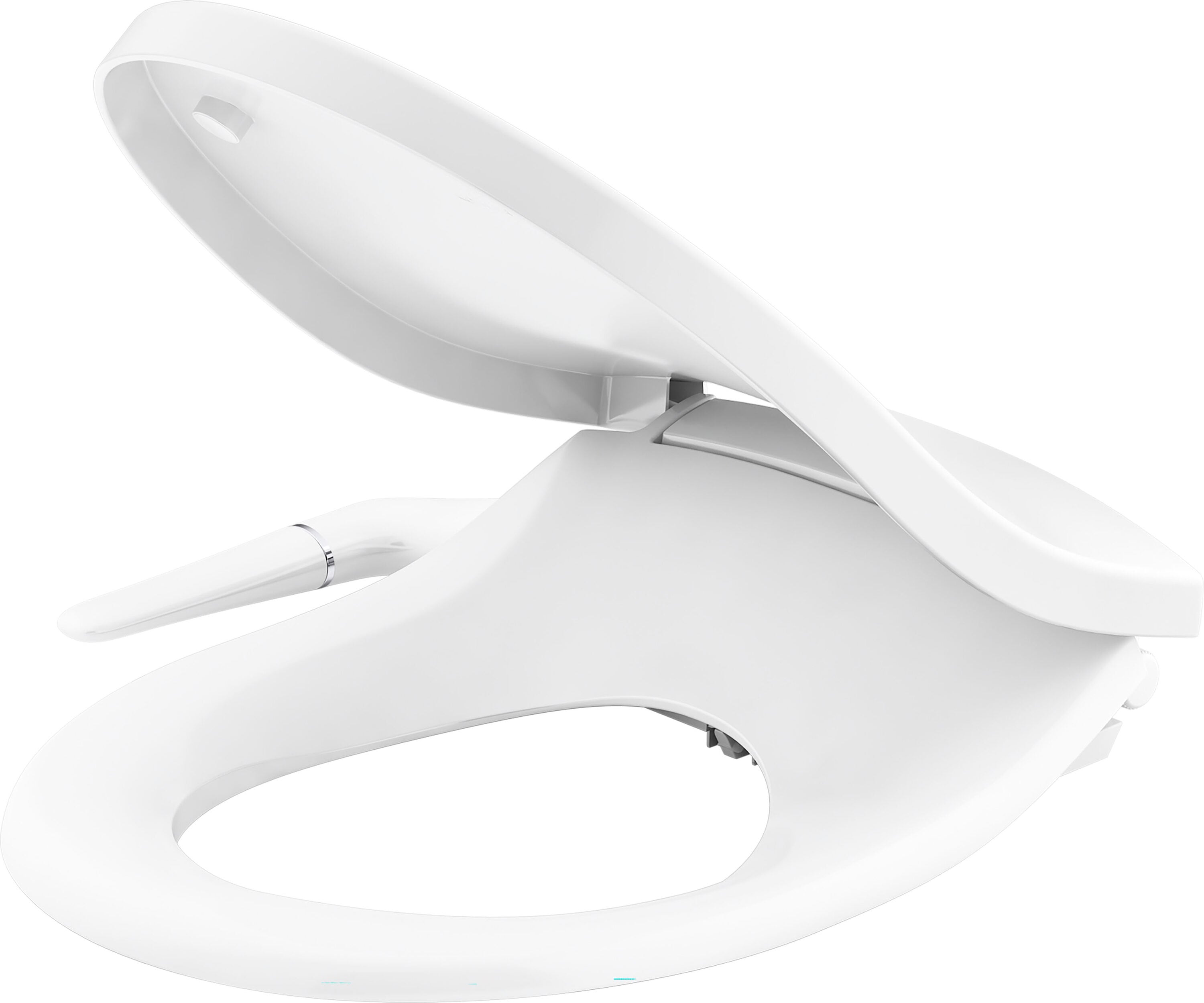 Asiento de inodoro bidet redondo de plástico blanco con cierre suave PureWash M250 de KOHLER
