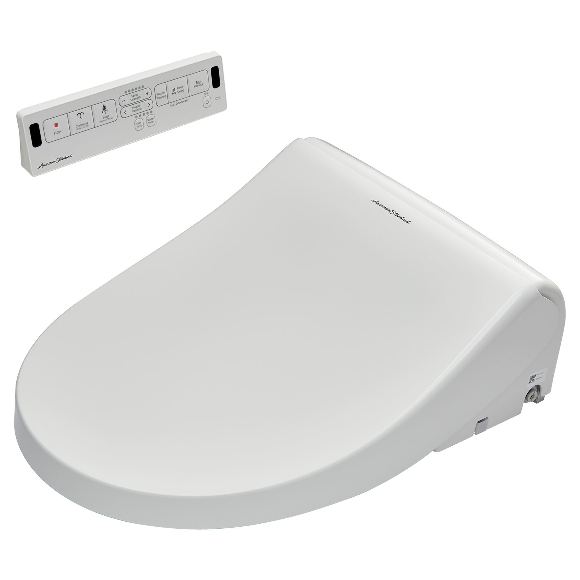 Asiento de baño con bidé eléctrico, cierre suave, calefacción y compatibilidad inteligente, color blanco, alargado, de plástico, de American Standard Spalet