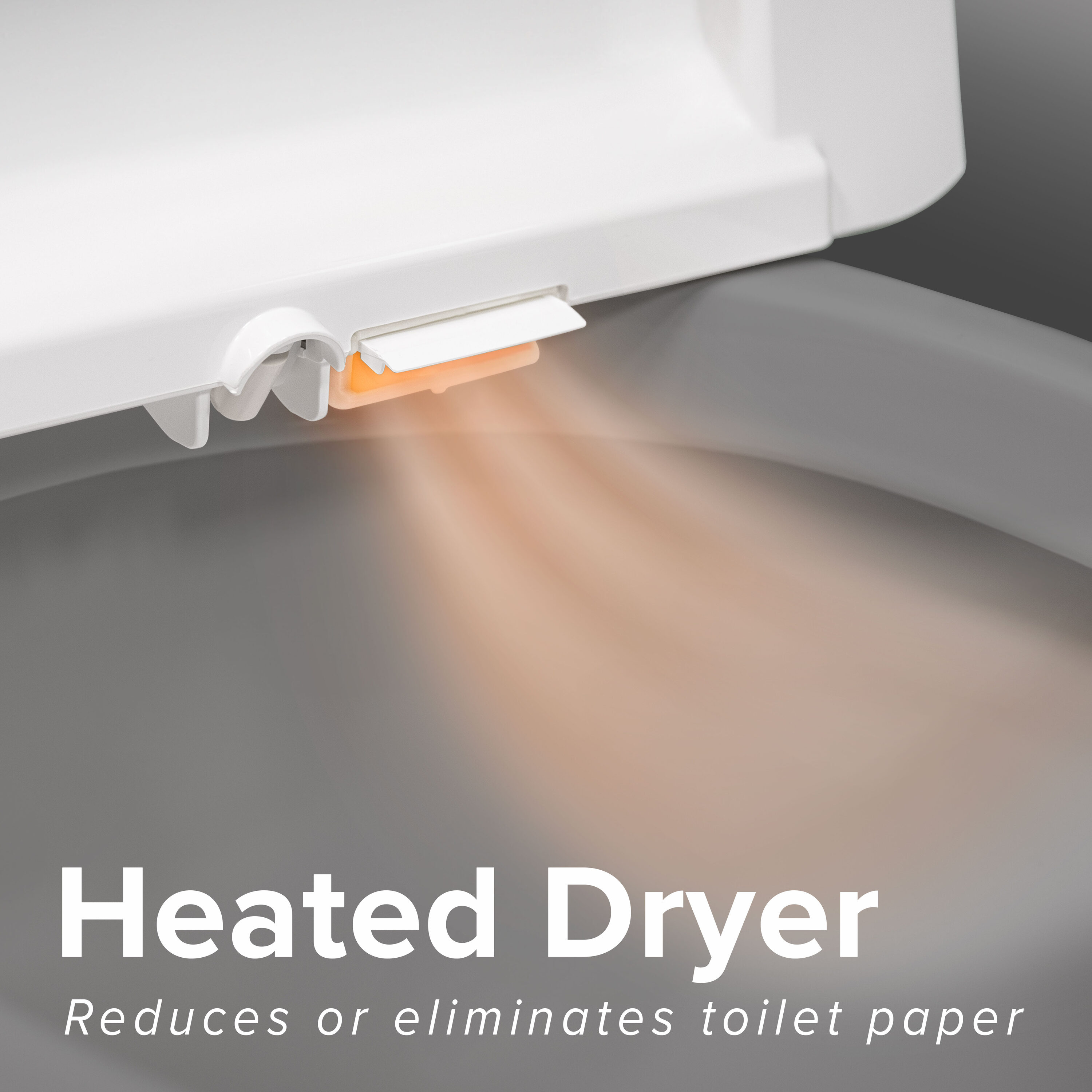 Asiento de inodoro con bidé, calentador y cierre suave en plástico blanco alargado SmartBidet SB-2000WE