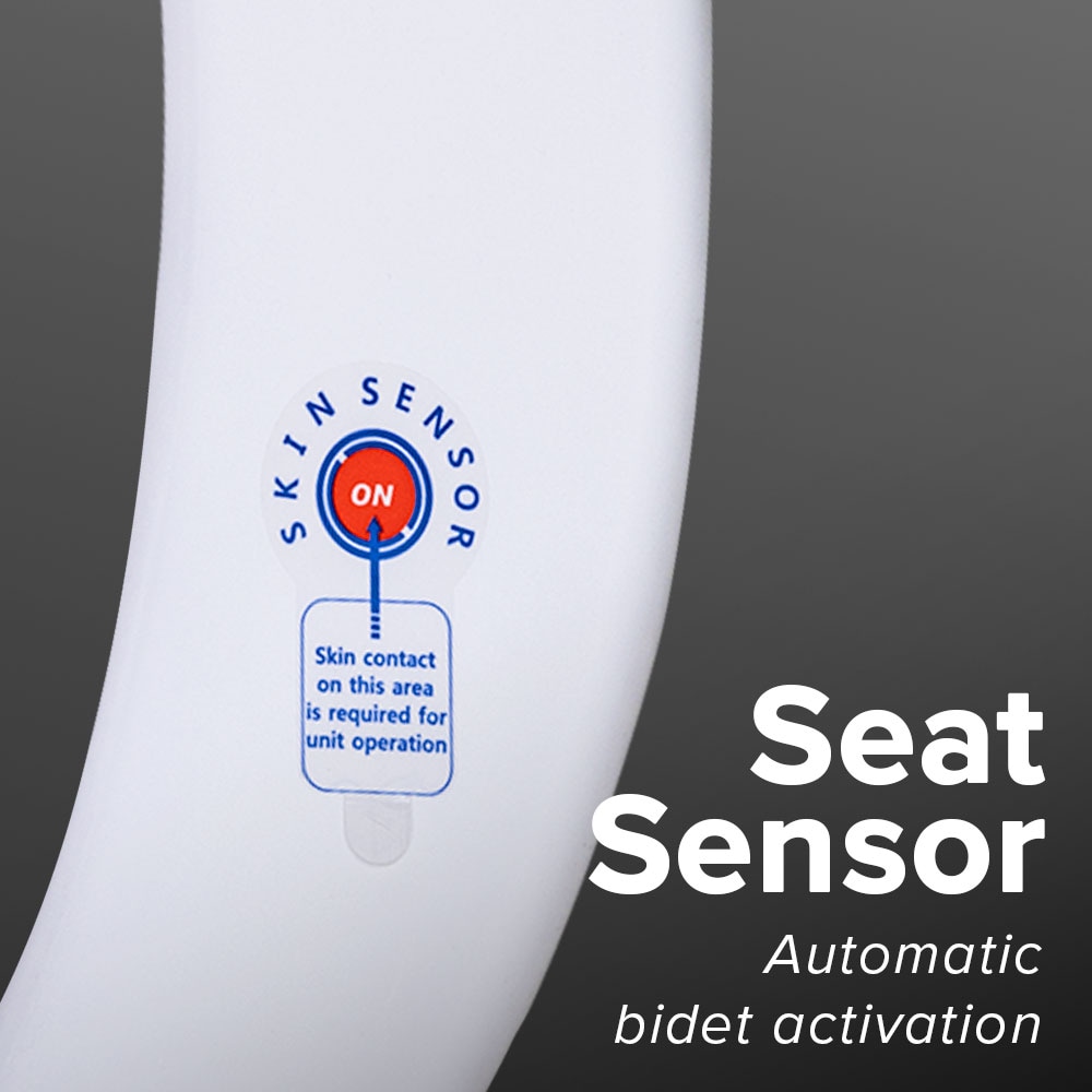 Asiento de inodoro con bidé, calentador y cierre suave en plástico blanco alargado SmartBidet SB-2000WE