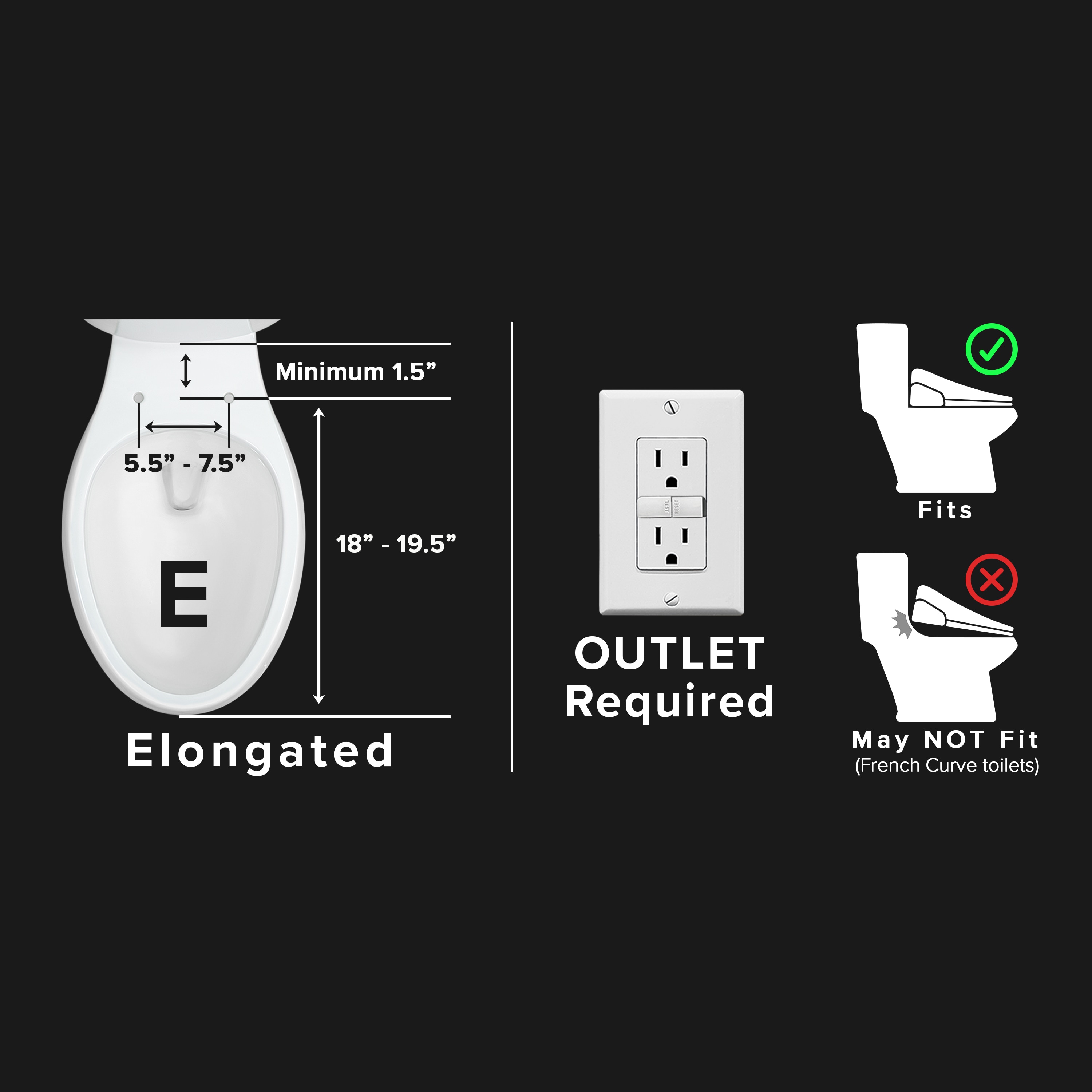 Asiento de inodoro con bidé, calentador y cierre suave en plástico blanco alargado SmartBidet SB-2000WE