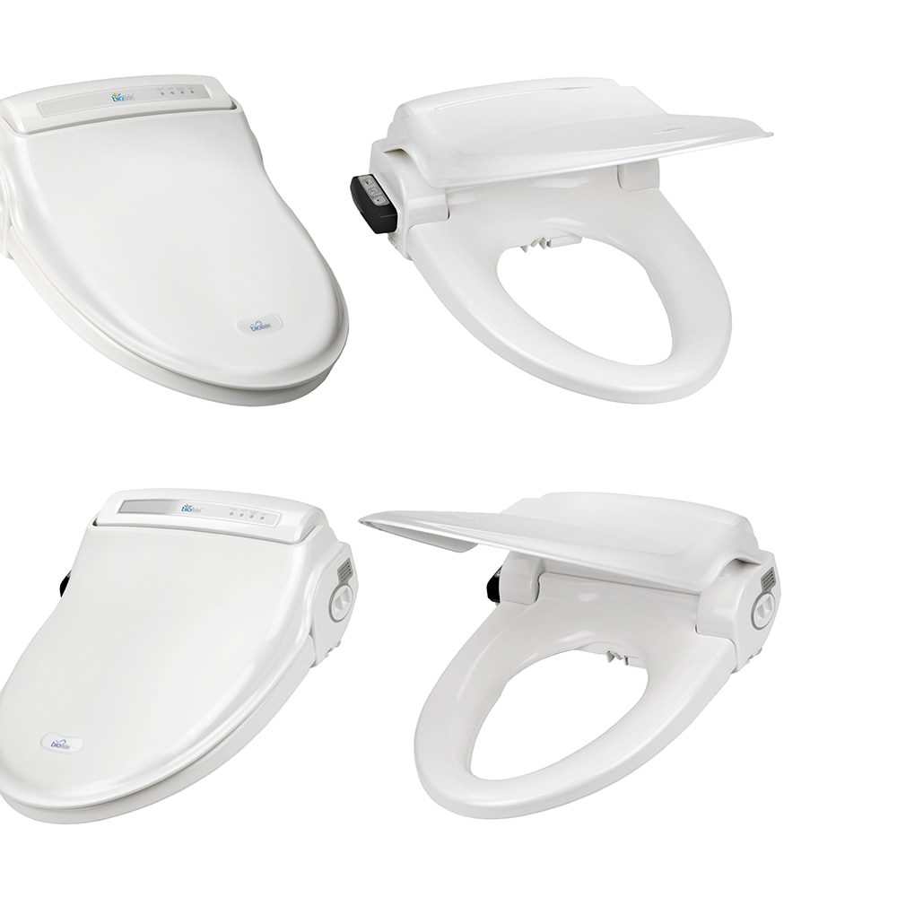 Asiento de Baño Bidet Caliente Redondo de Plástico Blanco con Cierre Suave Bio Bidet BB-1000R