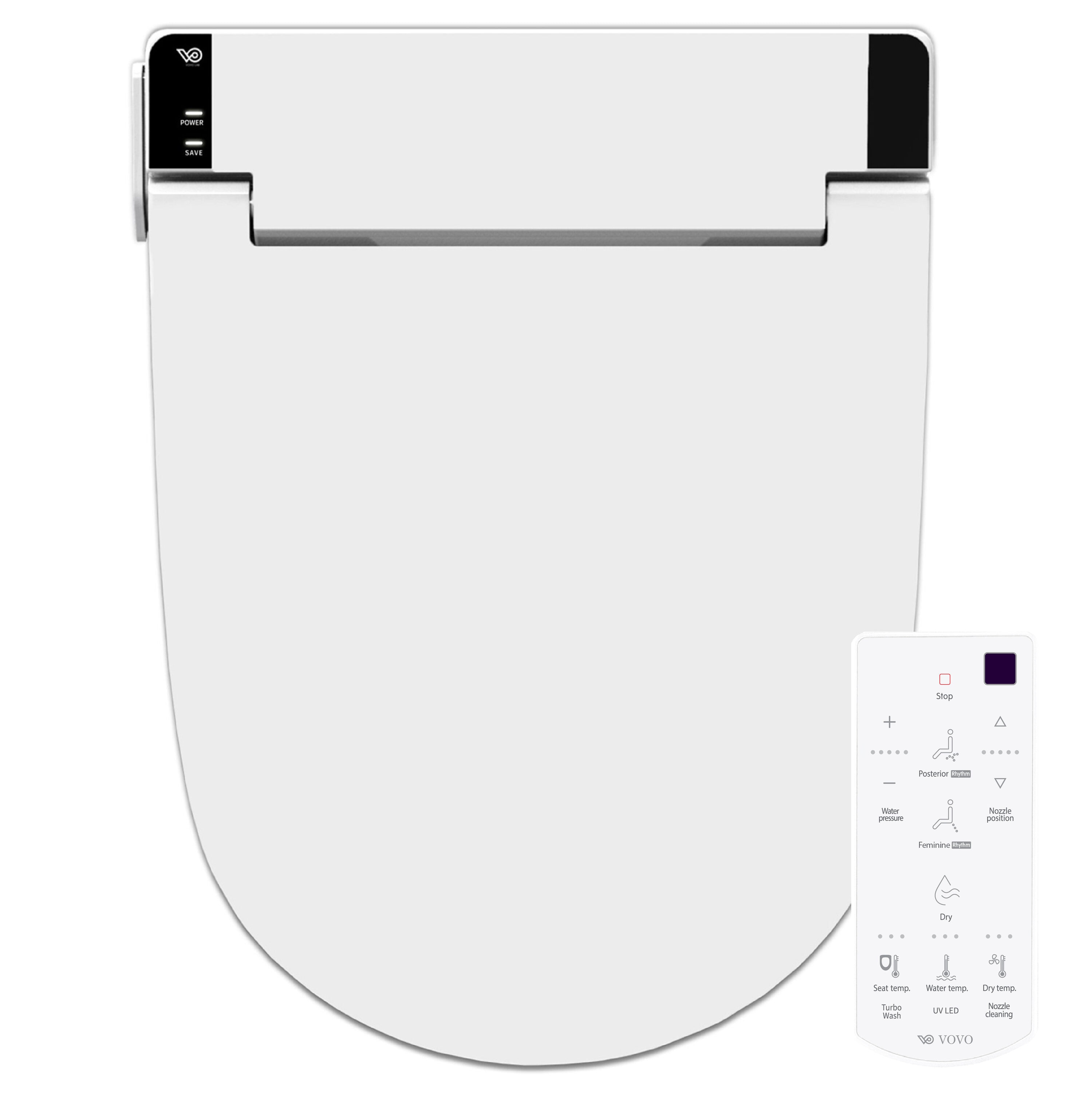 Asiento de Bidé con Cierre Suave, Calentado y Luz UV para Esterilización en Plástico Blanco Redondo VOVO STYLEMENT UV-A VB-6100SR