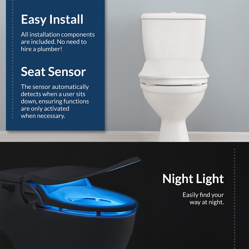 Asiento de Inodoro con Bidé Eléctrico Caliente de Cierre Suave y Blanco de Plástico Bio Bidet Slim Three Elongado SLIM3E 000