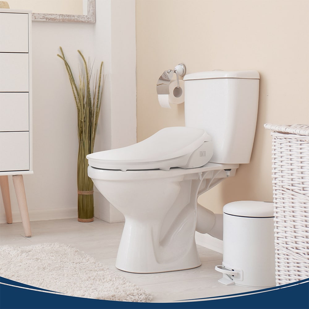 Asiento de Inodoro con Bidé Eléctrico Caliente de Cierre Suave y Blanco de Plástico Bio Bidet Slim Three Elongado SLIM3E 000