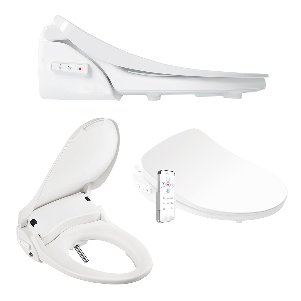 Asiento de Inodoro con Bidé Eléctrico Caliente de Cierre Suave y Blanco de Plástico Bio Bidet Slim Three Elongado SLIM3E 000