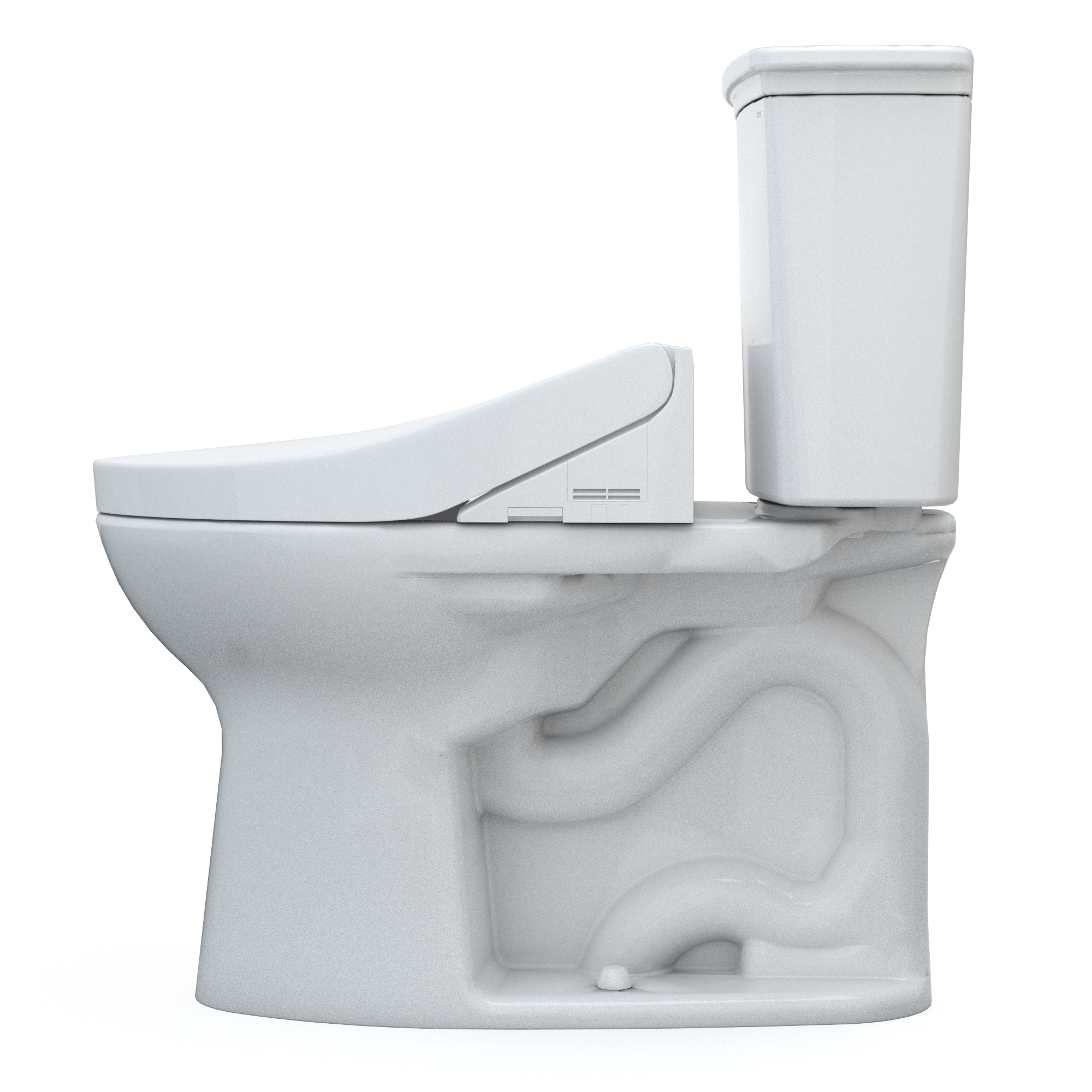TOTO Drake Algodón Soltero Alargado Estándar con Altura Suave Cierre Suave de Dos Piezas Bidet 12 pulgadas de Rough-In Etiqueta WaterSense de 1.28 GPF MW7863084CEFG-01