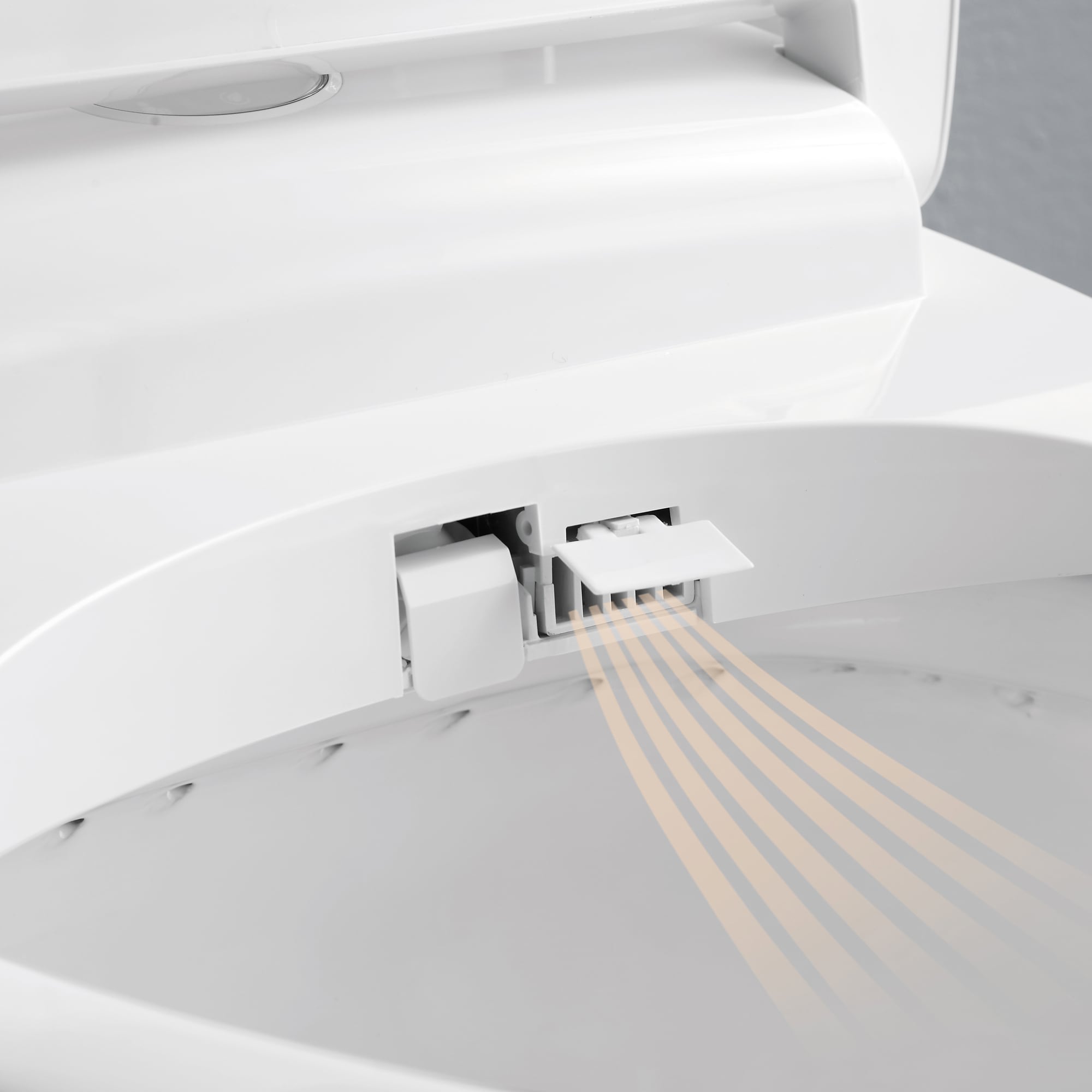 OVE Decors Volta Blanco De Doble Descarga Alargado Altura de Silla Inteligente con Cierre Suave Bidet de Una Pieza 12 pulgadas de Desagüe Clasificado WaterSense 1.28 GPF 15WST-VOLT18-WHT