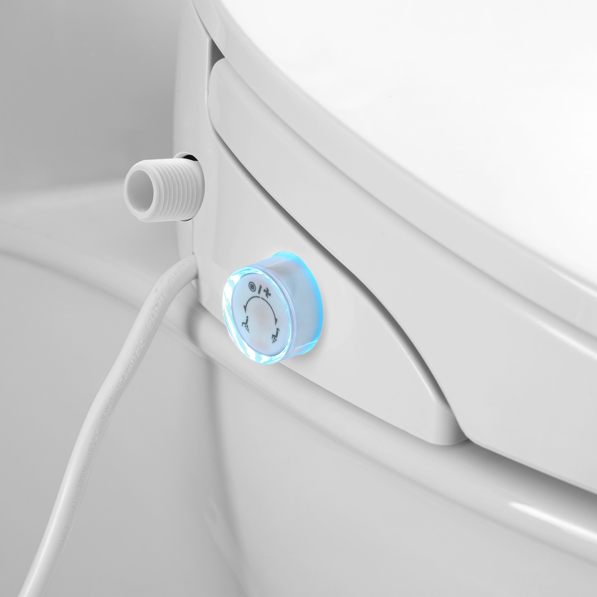 OVE Decors Volta Blanco De Doble Descarga Alargado Altura de Silla Inteligente con Cierre Suave Bidet de Una Pieza 12 pulgadas de Desagüe Clasificado WaterSense 1.28 GPF 15WST-VOLT18-WHT