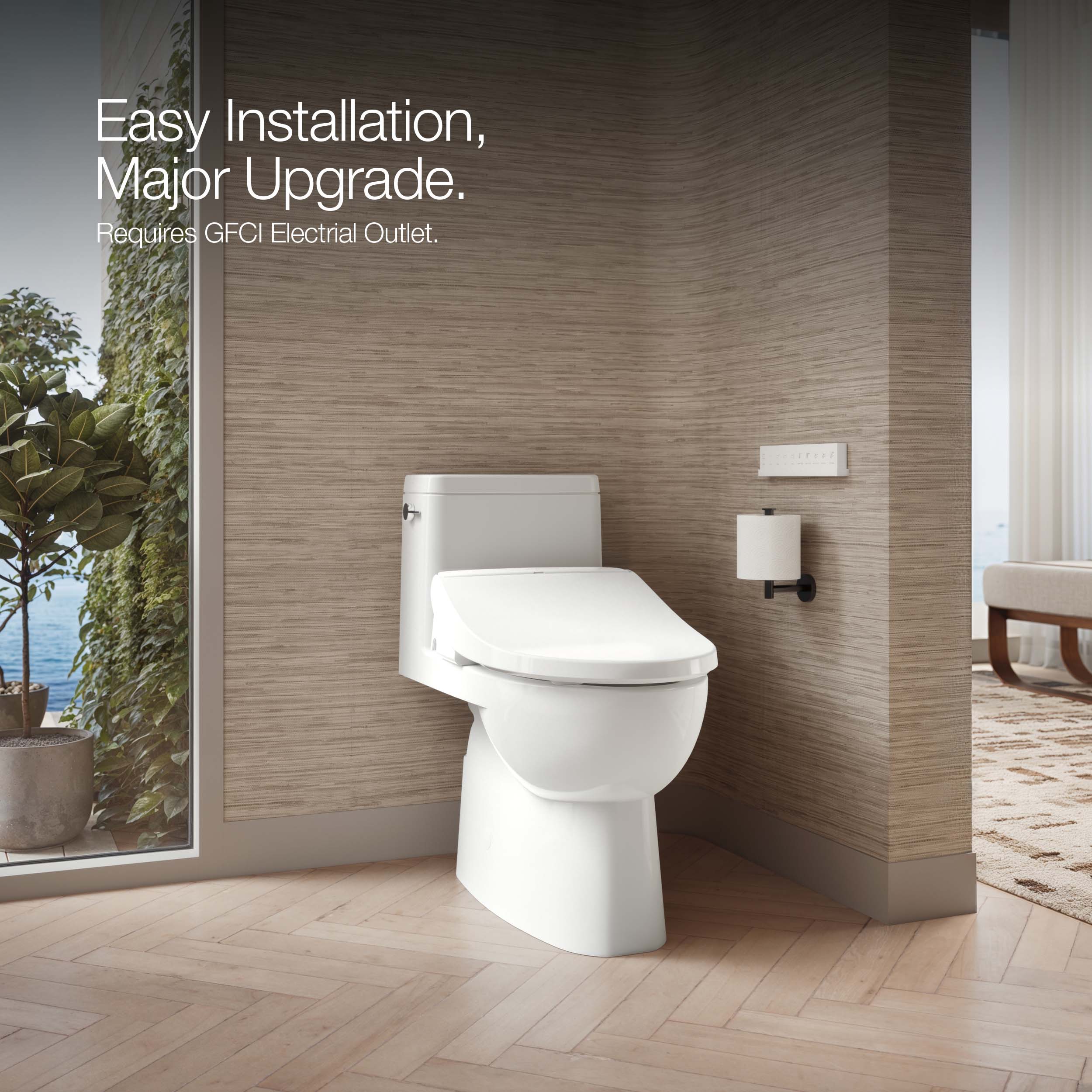 Asiento de Bidé Calientito con Cierre Suave Alargado Blanco de Plástico KOHLER PureWash 30805-0