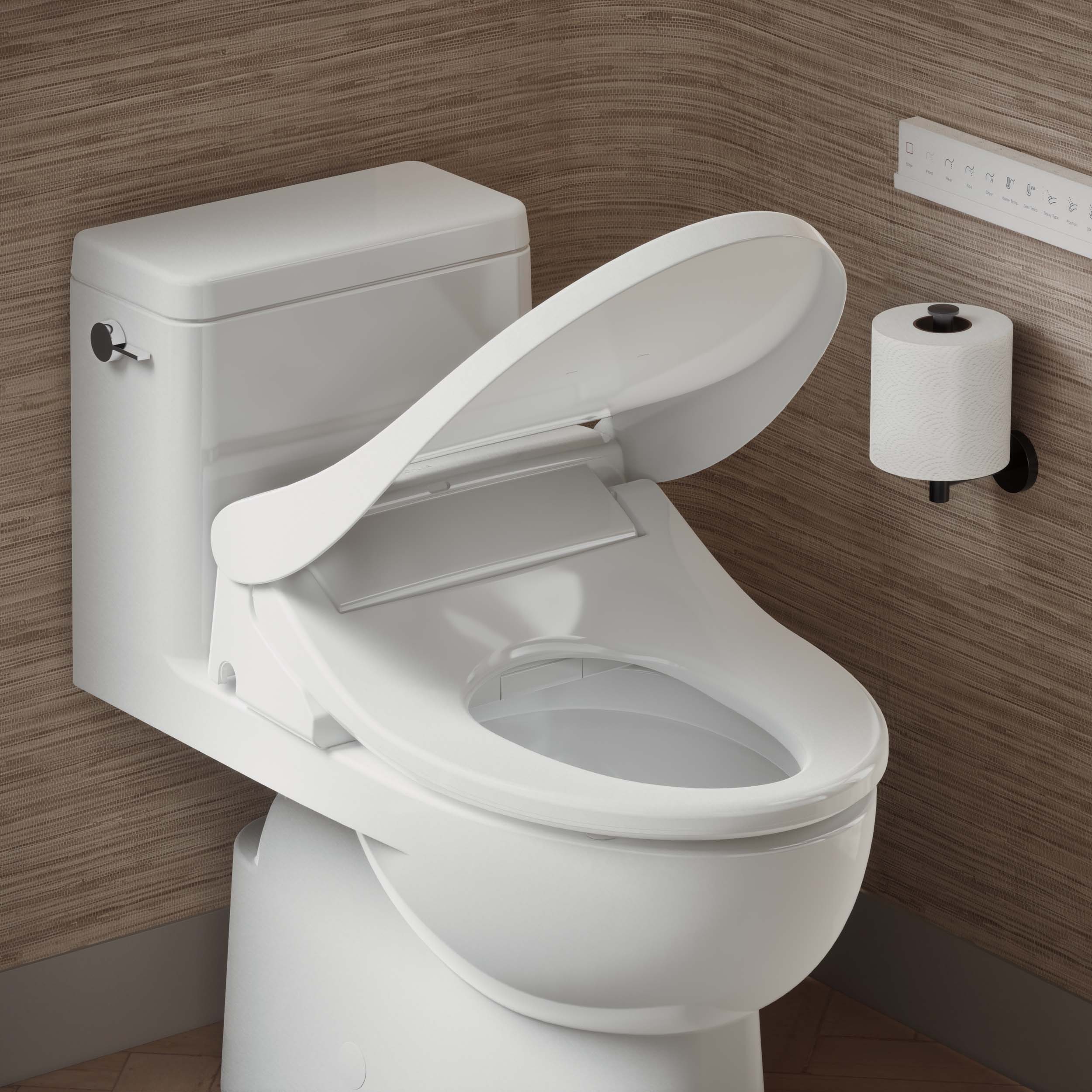 Asiento de Bidé Calientito con Cierre Suave Alargado Blanco de Plástico KOHLER PureWash 30805-0