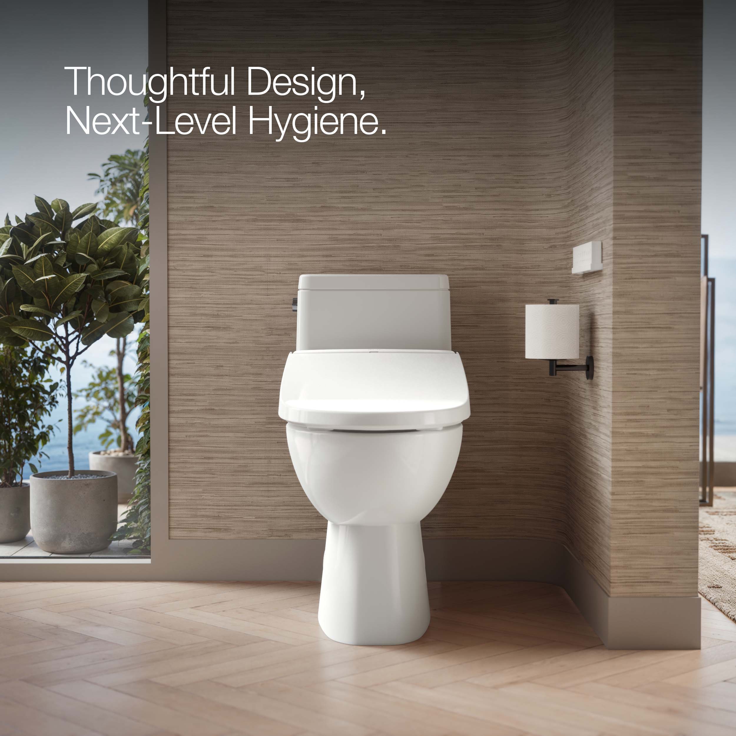 Asiento de Bidé Calientito con Cierre Suave Alargado Blanco de Plástico KOHLER PureWash 30805-0