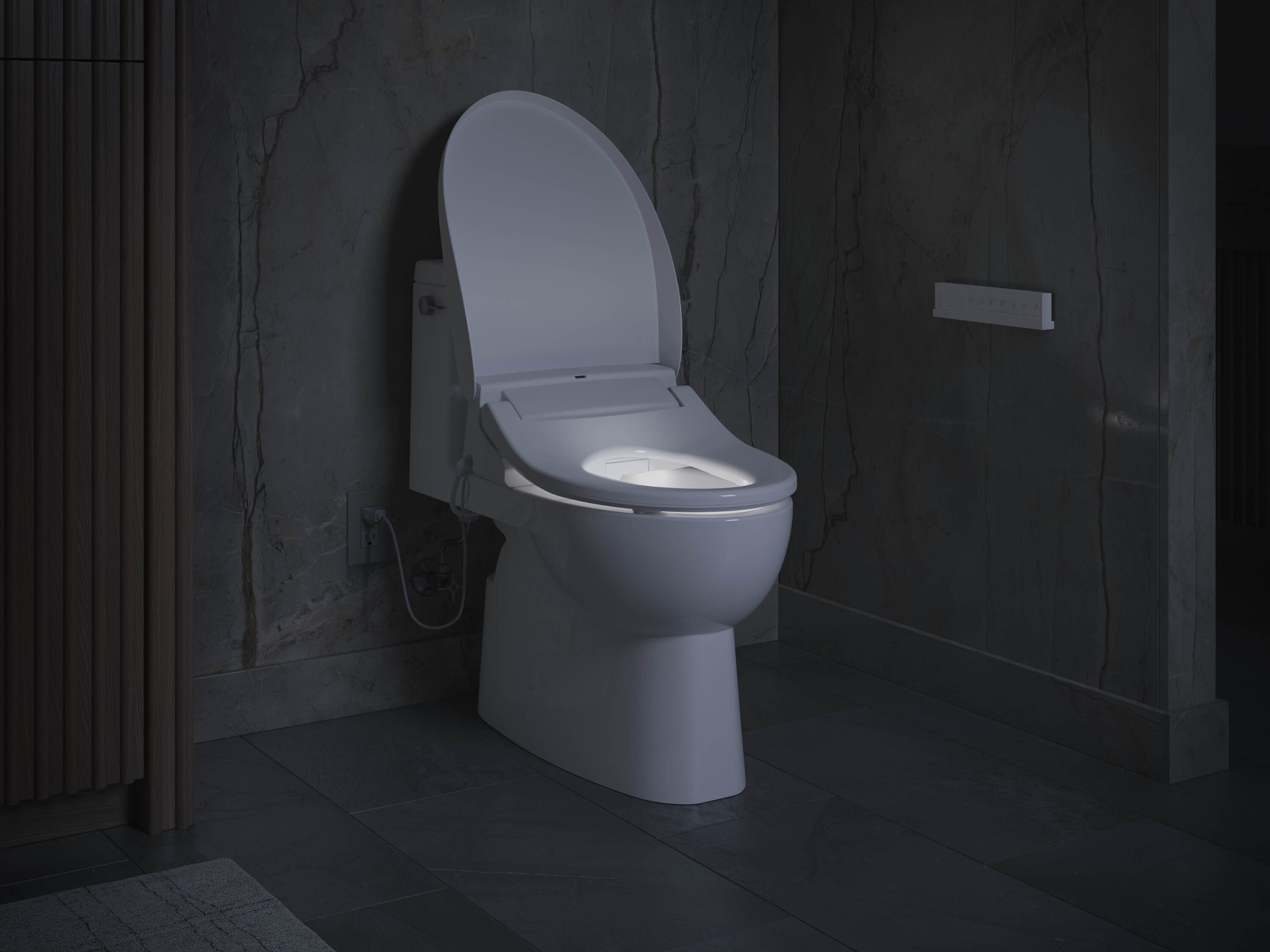 Asiento de Bidé Calientito con Cierre Suave Alargado Blanco de Plástico KOHLER PureWash 30805-0