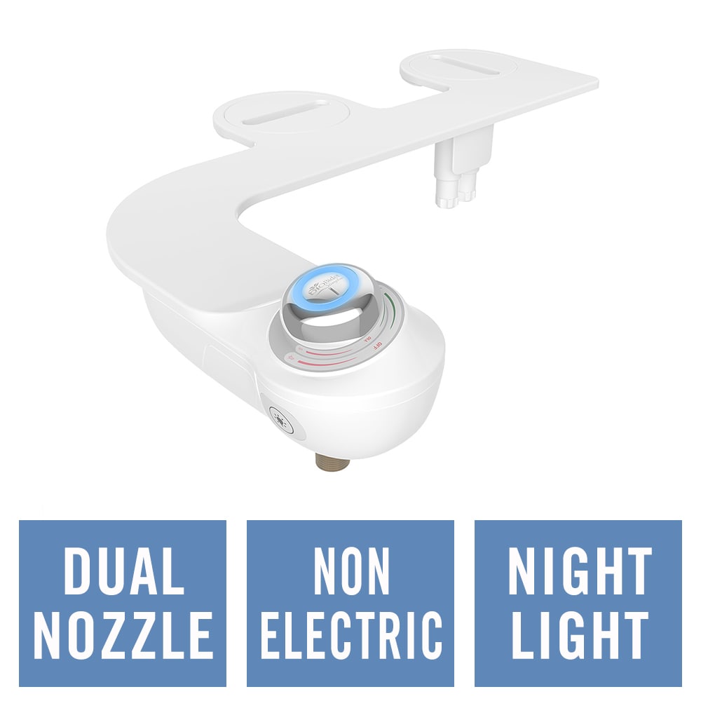 Aditamento de Bidet SlimGlow No Eléctrico con Doble Boquilla y Luz Nocturna
