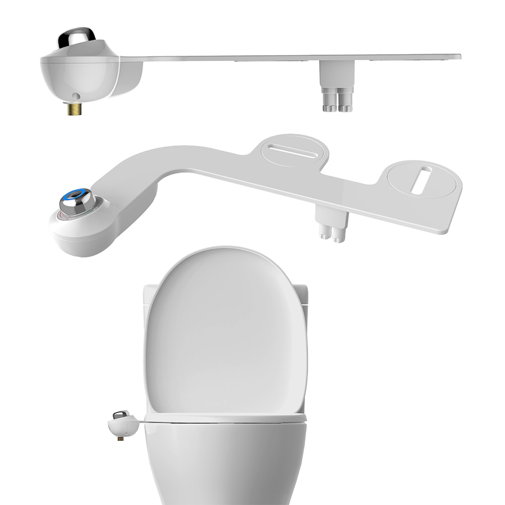 Aditamento de Bidet SlimGlow No Eléctrico con Doble Boquilla y Luz Nocturna