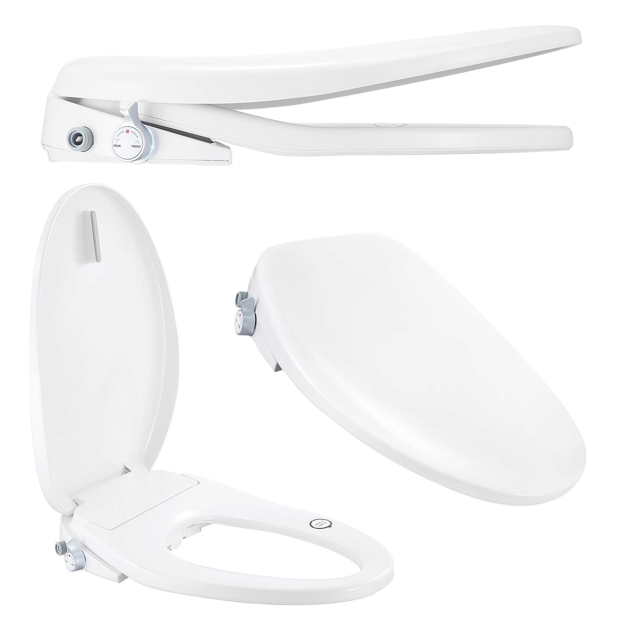 Asiento de Bidé Caliente con Cierre Suave y Alargado de Plástico Blanco Bio Bidet BB-500E seco