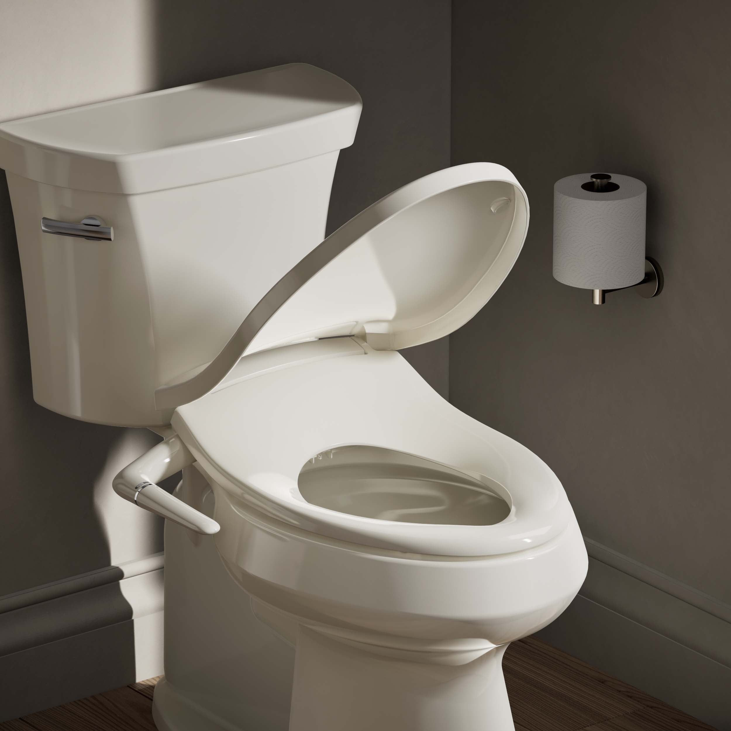 Asiento de Bidé Alargado de Plástico en Color Beige con Cierre Suave Puretide de KOHLER K-5724-96