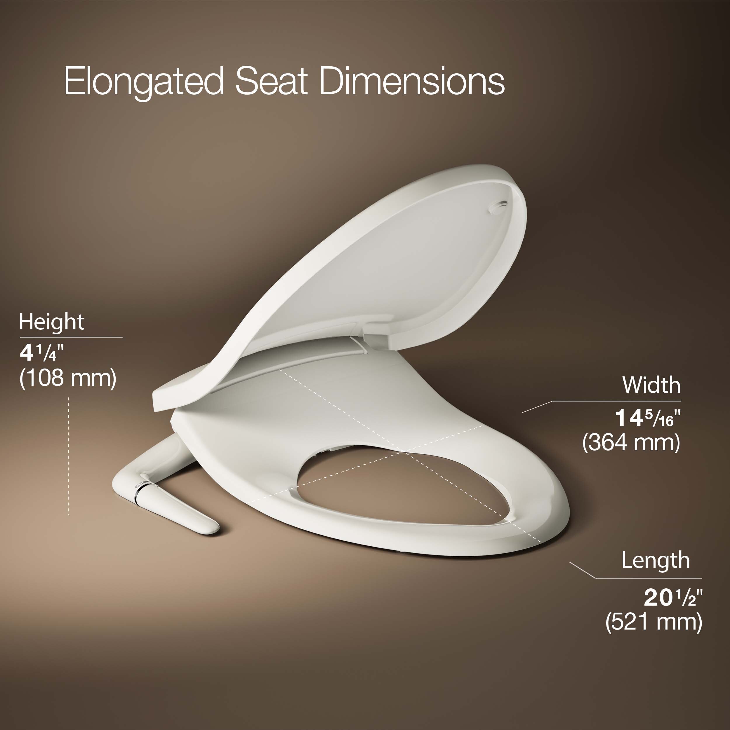 Asiento de Bidé Alargado de Plástico en Color Beige con Cierre Suave Puretide de KOHLER K-5724-96