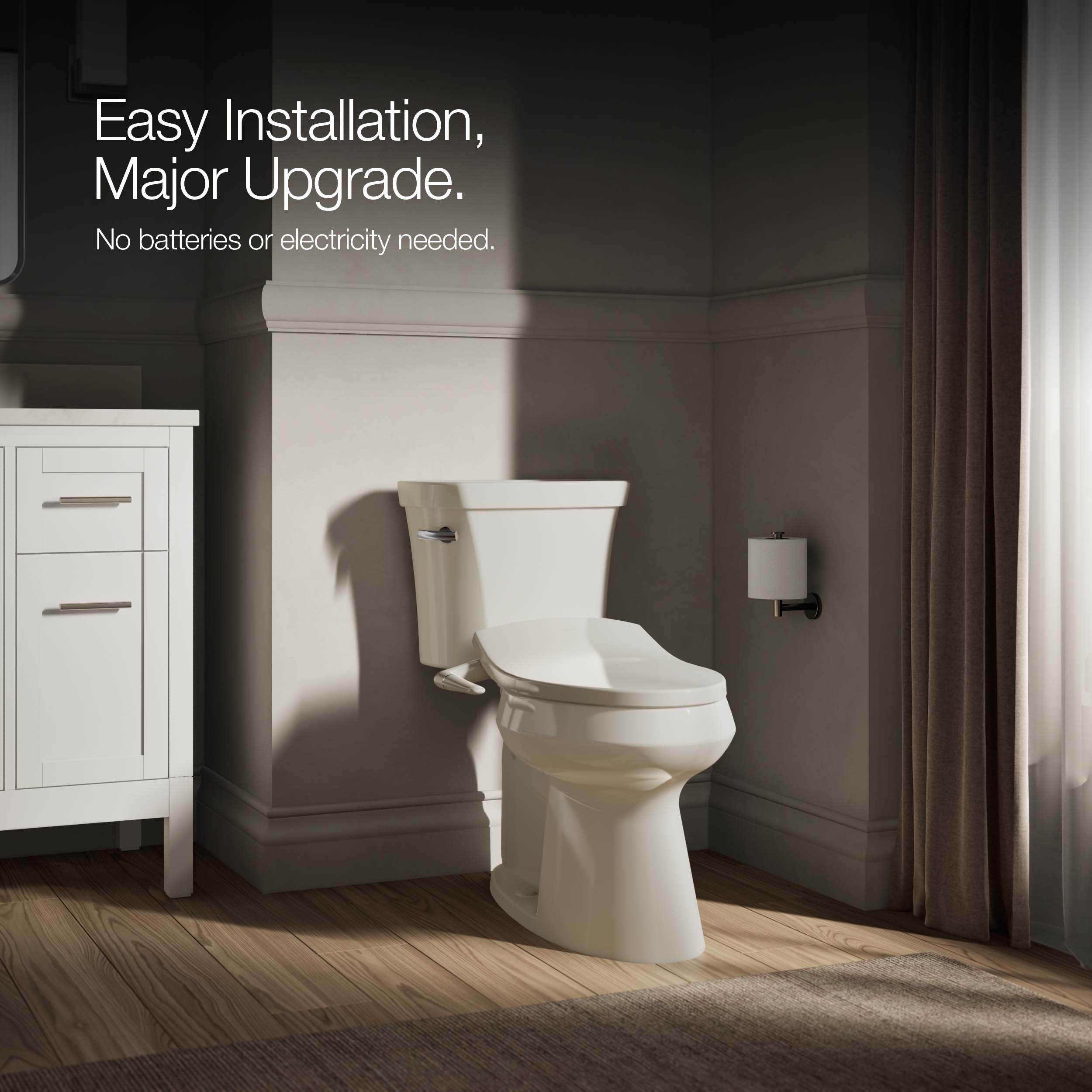 Asiento de Bidé Alargado de Plástico en Color Beige con Cierre Suave Puretide de KOHLER K-5724-96