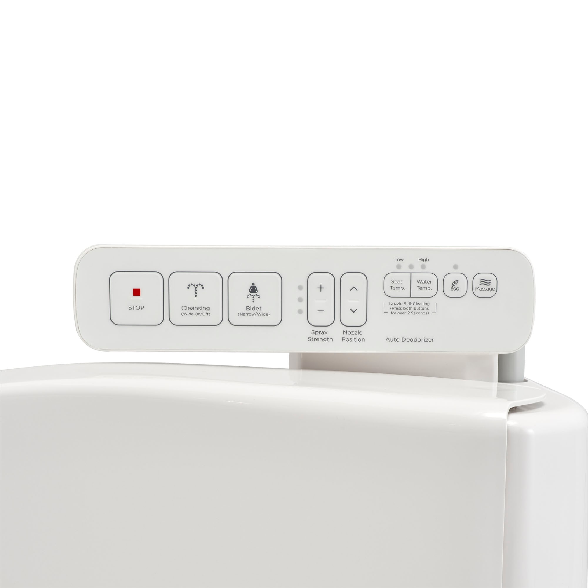 Asiento de baño bidet alargado de plástico blanco con tecnología Smart, cierre suave, y calentador incorporado de American Standard Spalet 8013A80GPC-020