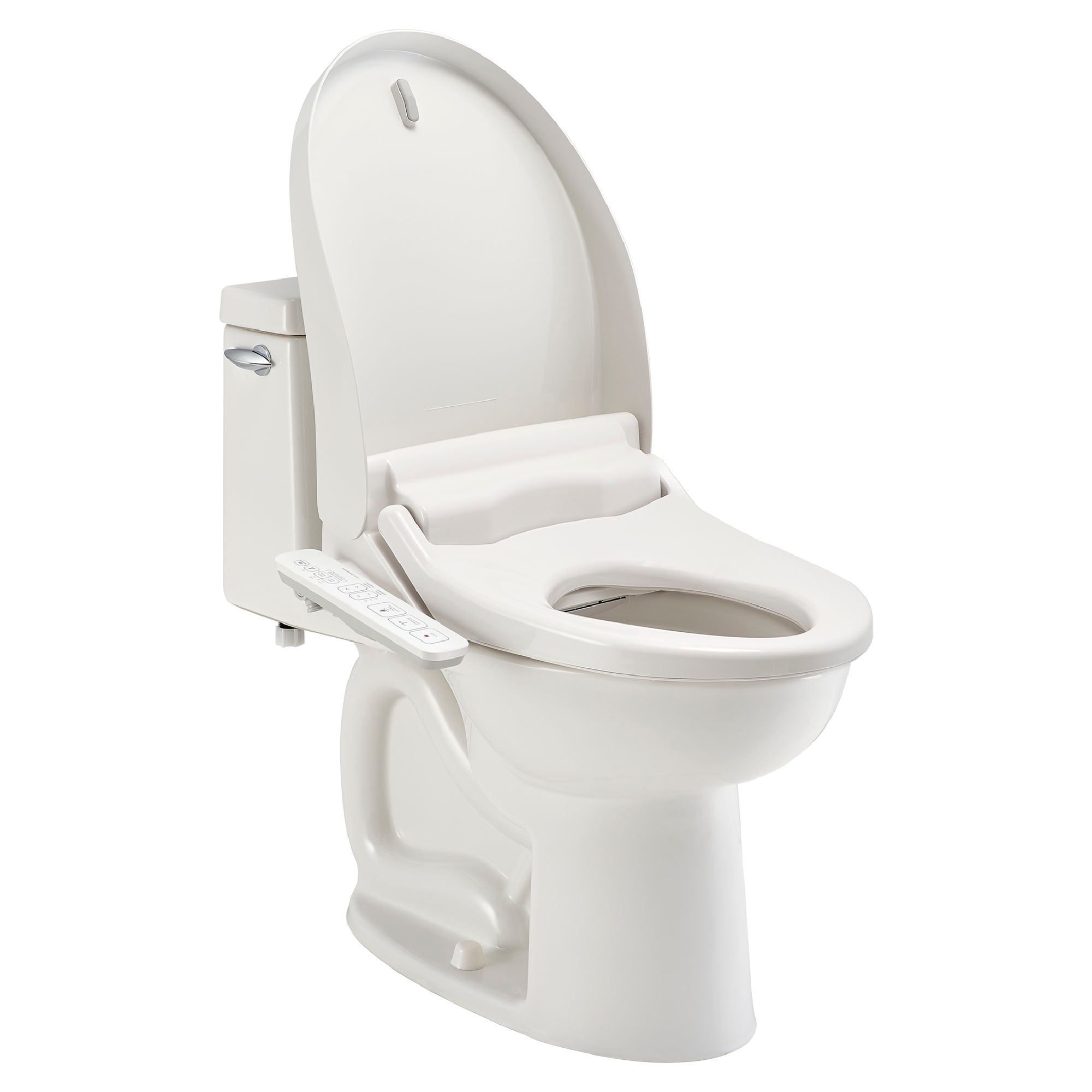 Asiento de baño bidet alargado de plástico blanco con tecnología Smart, cierre suave, y calentador incorporado de American Standard Spalet 8013A80GPC-020