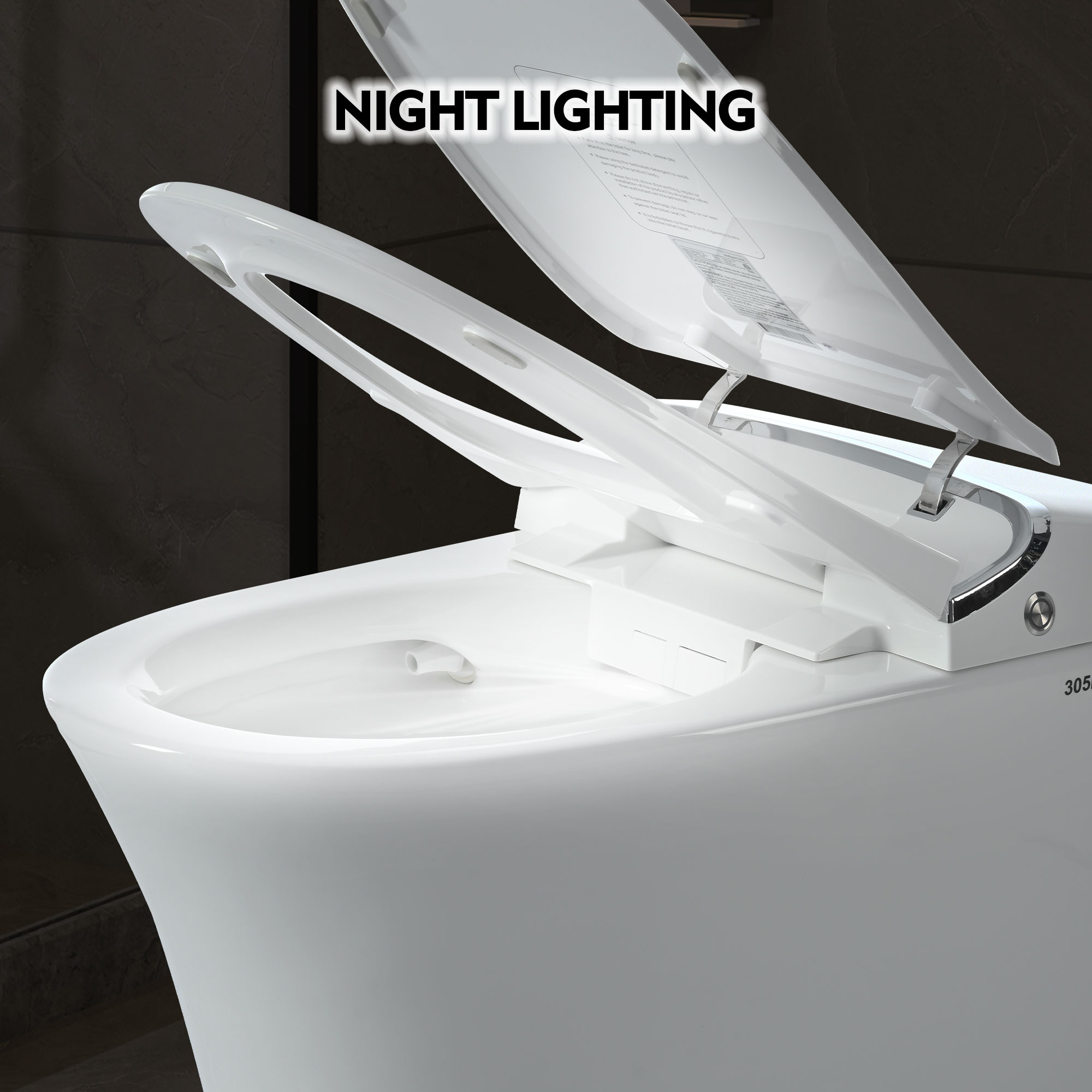 Bidet inteligente blanco de altura estándar con cierre suave, alargado y una sola pieza de 1.28 GPF.