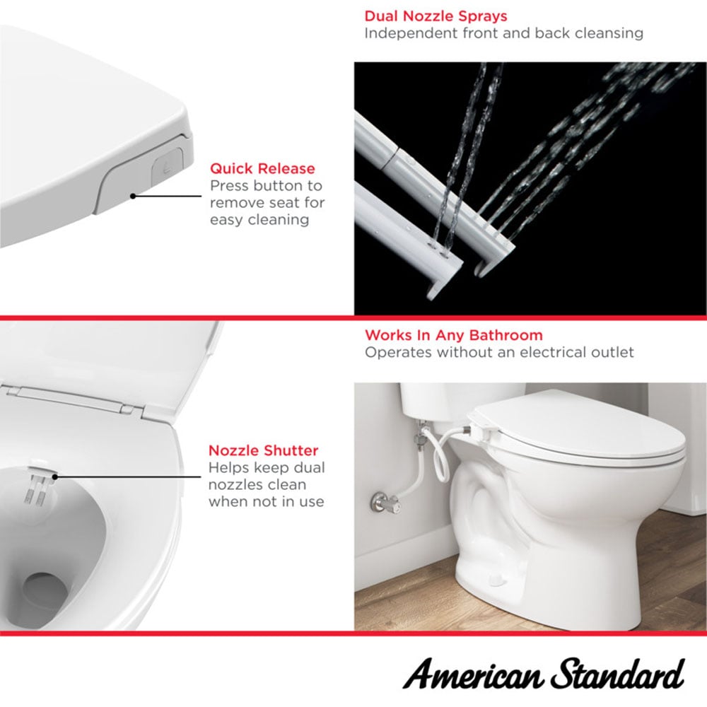 Asiento de bidé Spalet no eléctrico con operación manual American Standard Aquawash Essentials 8043A60G.020