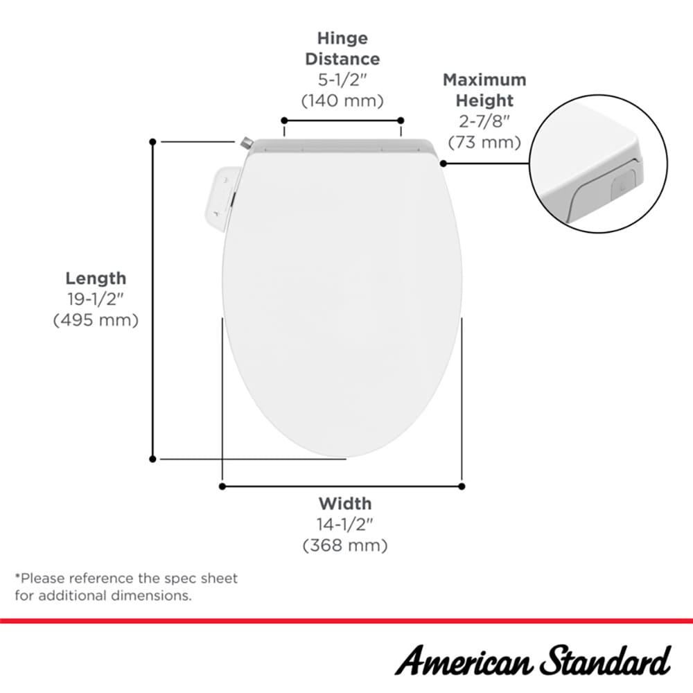Asiento de bidé Spalet no eléctrico con operación manual American Standard Aquawash Essentials 8043A60G.020