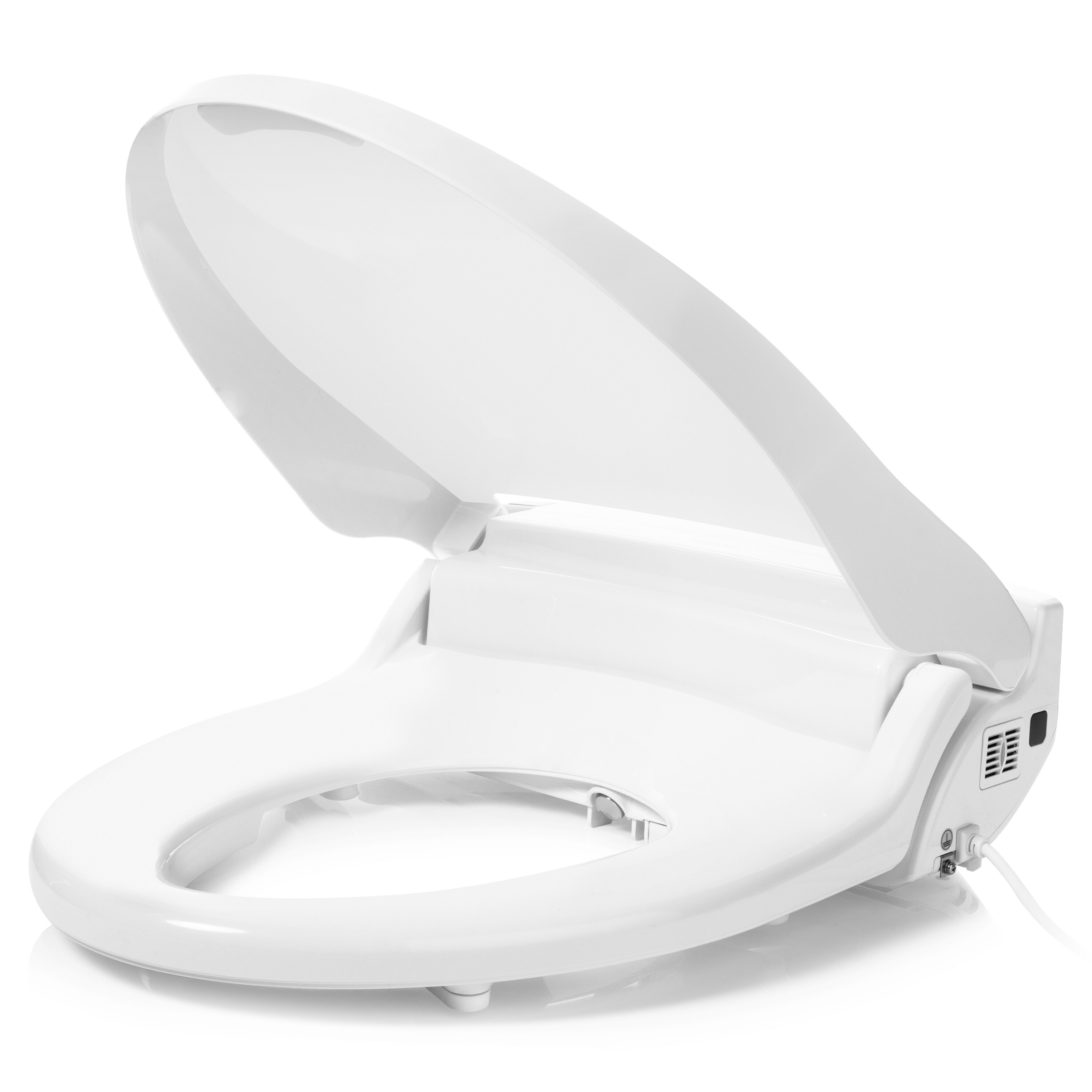 Asiento de Inodoro con Bidet Eléctrico y Tapa Redonda Suave Cierre Lento y Calentador Blanco de Plástico de Marca Brondell Swash Select DR802-RW