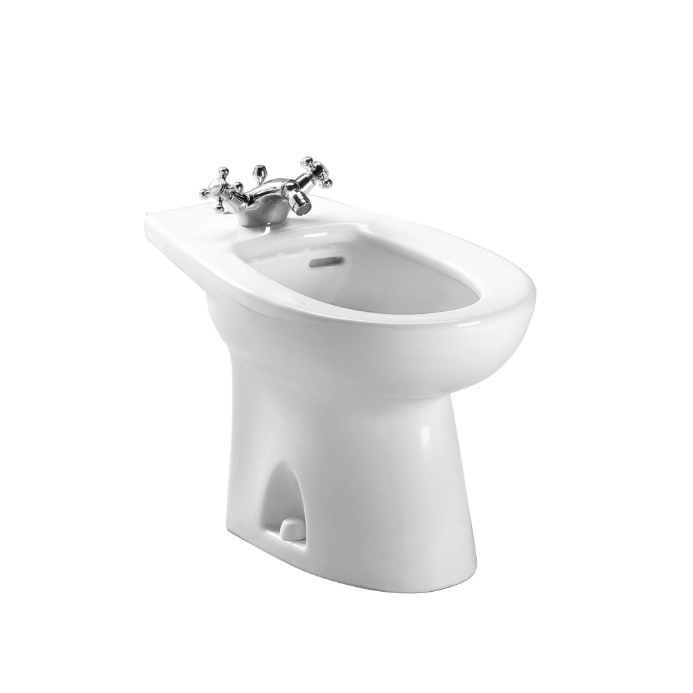 TOTO Bidé de Algodón Blanco alargado de altura estándar modelo Piedmont con Montaje de 12 pulgadas - BT500AR-01