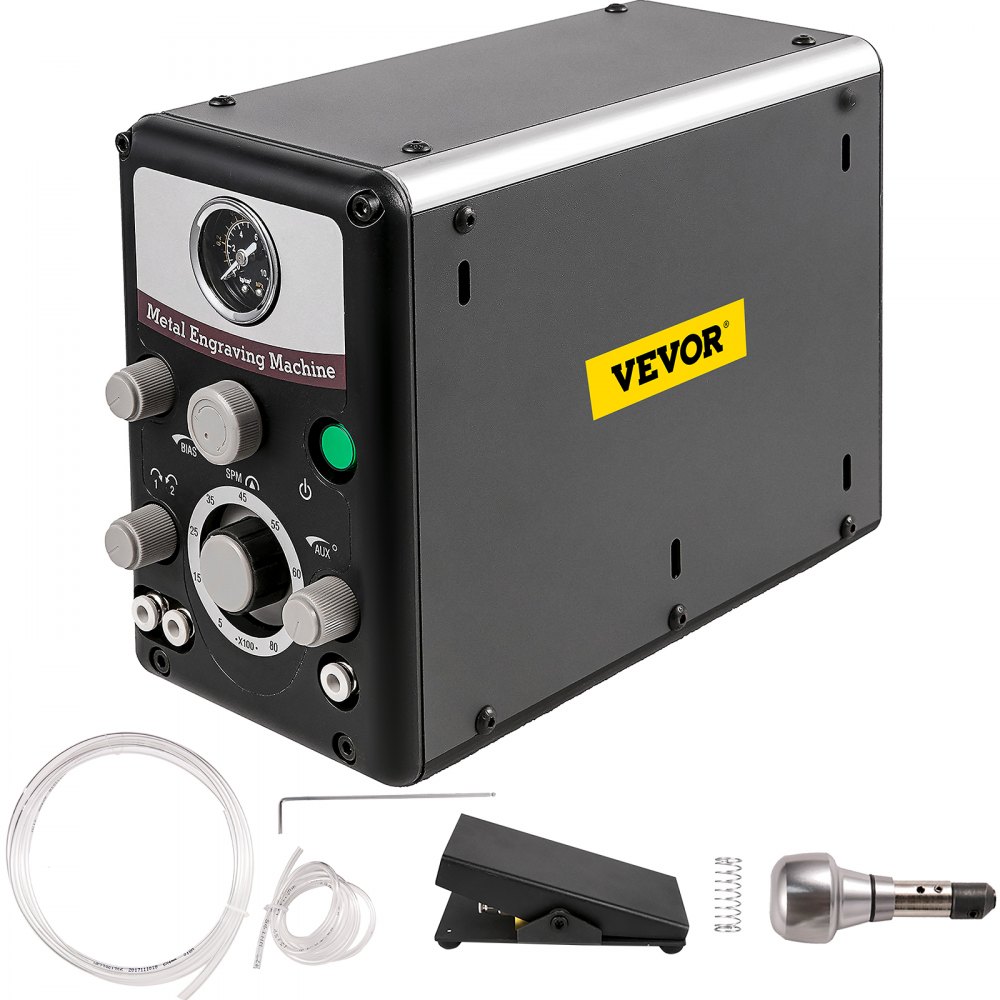VEVOR Pneumatic Jewelry Engraver Machine 110V 60Hz Pneumatic Hand Engraving Machines 400-8000 Rpm Pneumatic Graver Handpiece Double-Head Micro Engraer for Jewelry Crafts and Wrought Iron - DKJSTQD0000000001V1