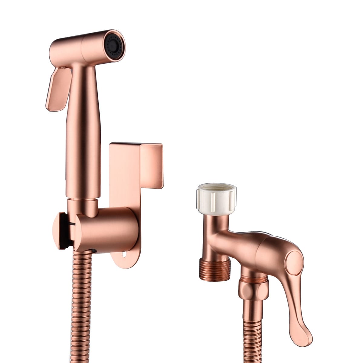 Rociador de bidé de mano montado en el inodoro en color oro rosado Mondawe MD-HBS-RG