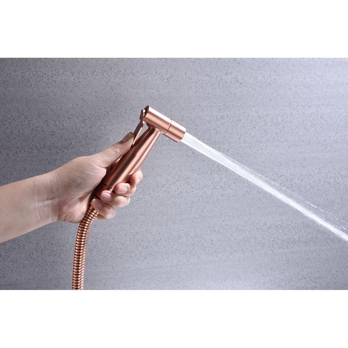 Rociador de bidé de mano montado en el inodoro en color oro rosado Mondawe MD-HBS-RG