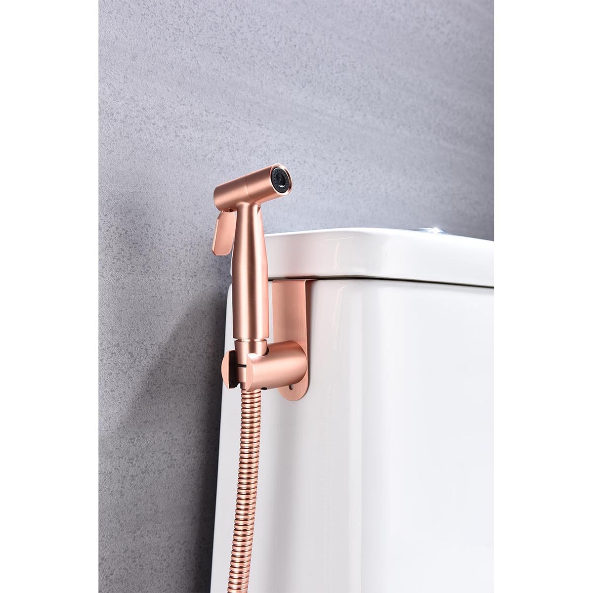 Rociador de bidé de mano montado en el inodoro en color oro rosado Mondawe MD-HBS-RG
