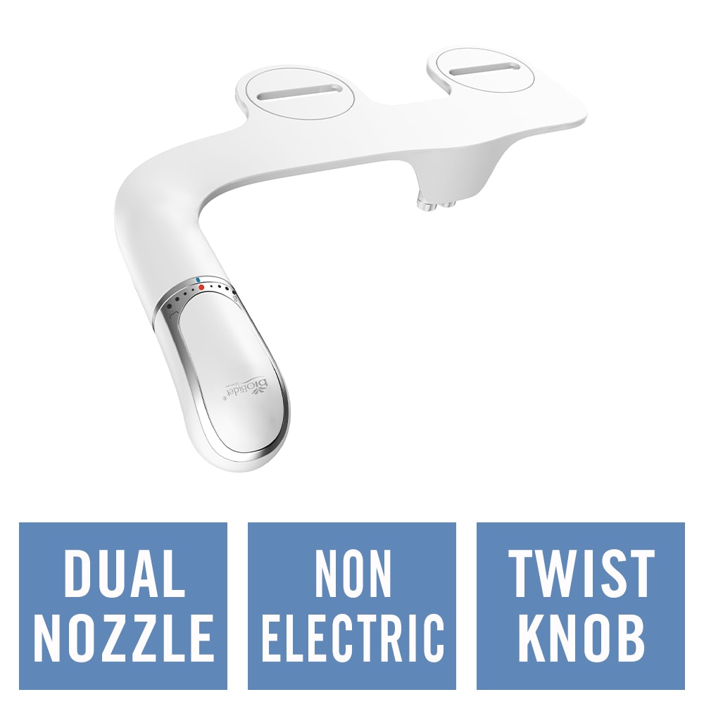 Bio Bidet Slimtwist - Accesorio de bidé de doble boquilla sin electricidad con perilla de giro cómoda SLIMTWIST 000
